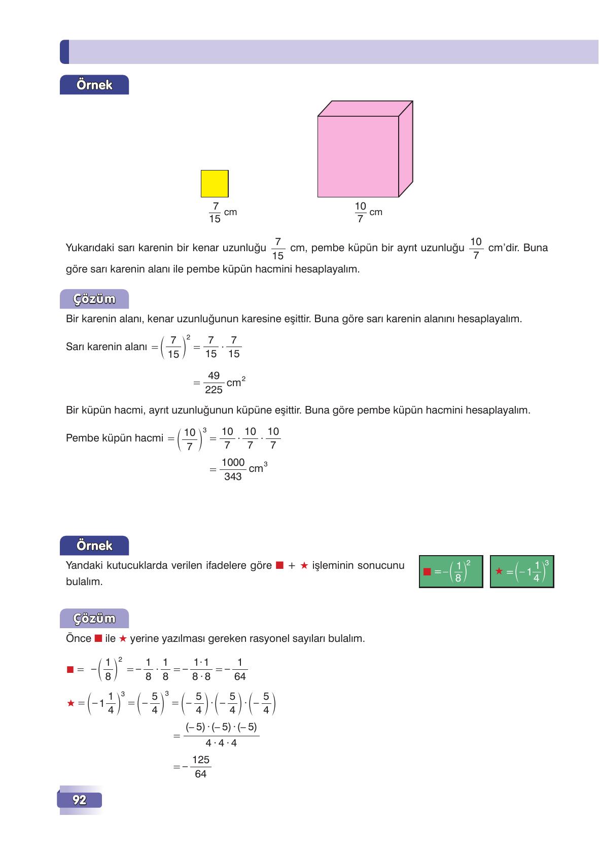7. Sınıf Edat Yayınları Matematik Ders Kitabı Sayfa 92 Cevapları 7. Sınıf Edat Yayınları Matematik Ders Kitabı Sayfa 92 Cevapları