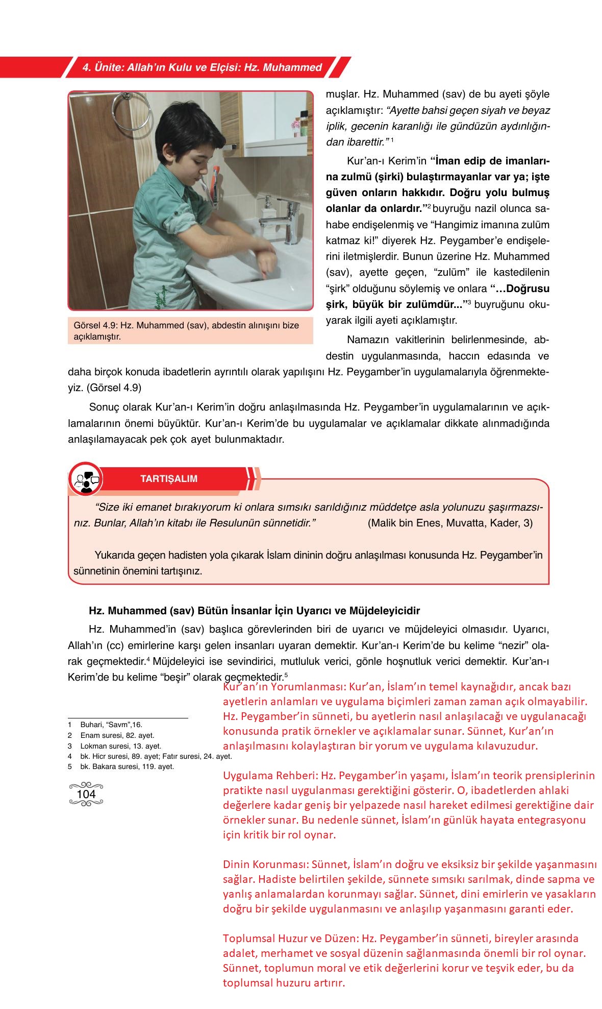 7. Sınıf Erkad Yayıncılık Din Kültürü Ve Ahlak Bilgisi Ders Kitabı Sayfa 104 Cevapları