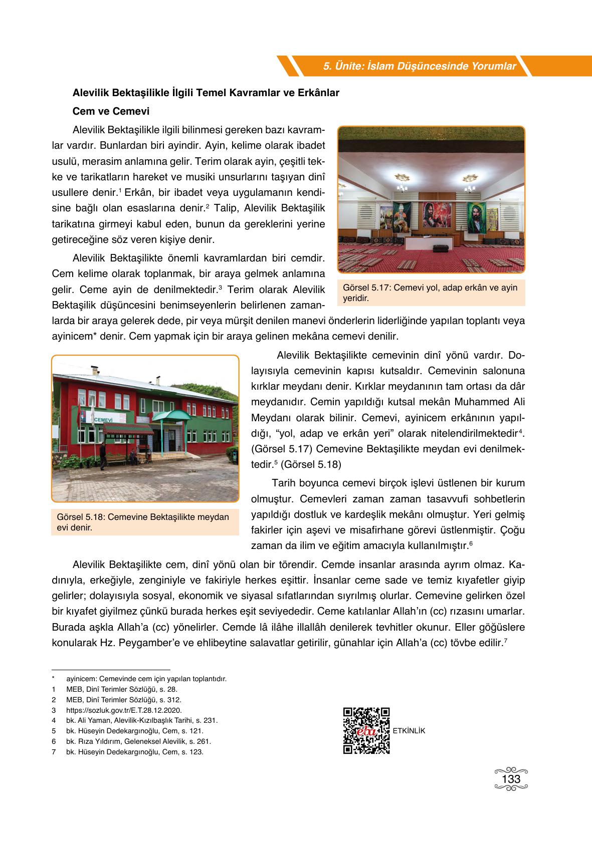 7. Sınıf Erkad Yayıncılık Din Kültürü Ve Ahlak Bilgisi Ders Kitabı Sayfa 133 Cevapları