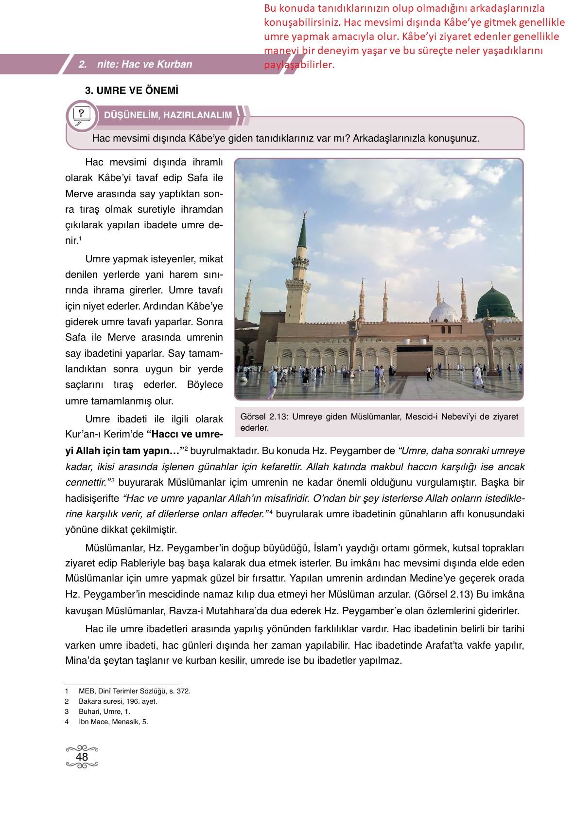 7. Sınıf Erkad Yayıncılık Din Kültürü Ve Ahlak Bilgisi Ders Kitabı Sayfa 48 Cevapları