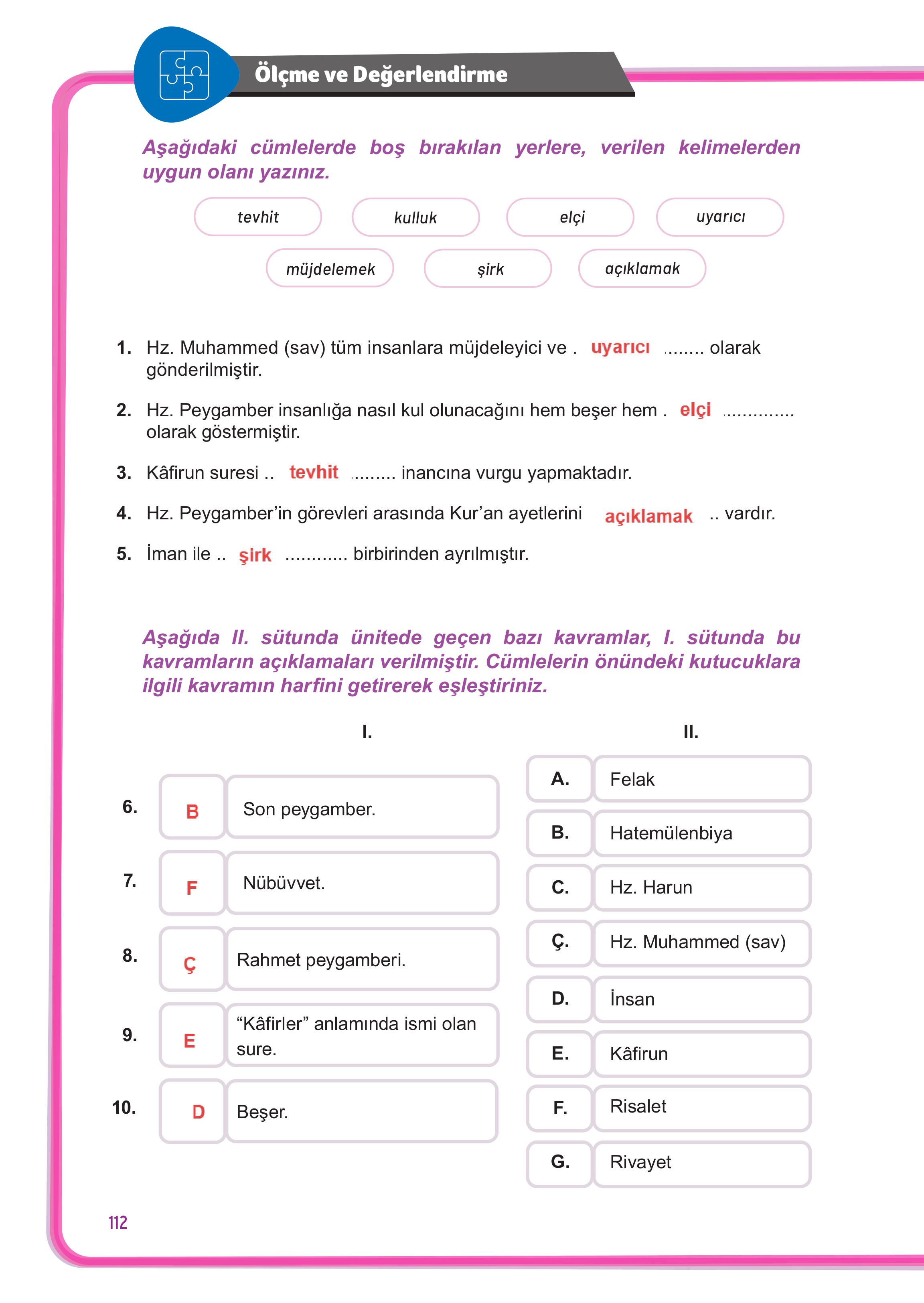 7. Sınıf Meb Yayınları Din Kültürü Ve Ahlak Bilgisi Ders Kitabı Sayfa 112 Cevapları 7. Sınıf Meb Yayınları Din Kültürü Ve Ahlak Bilgisi Ders Kitabı Sayfa 112 Cevapları