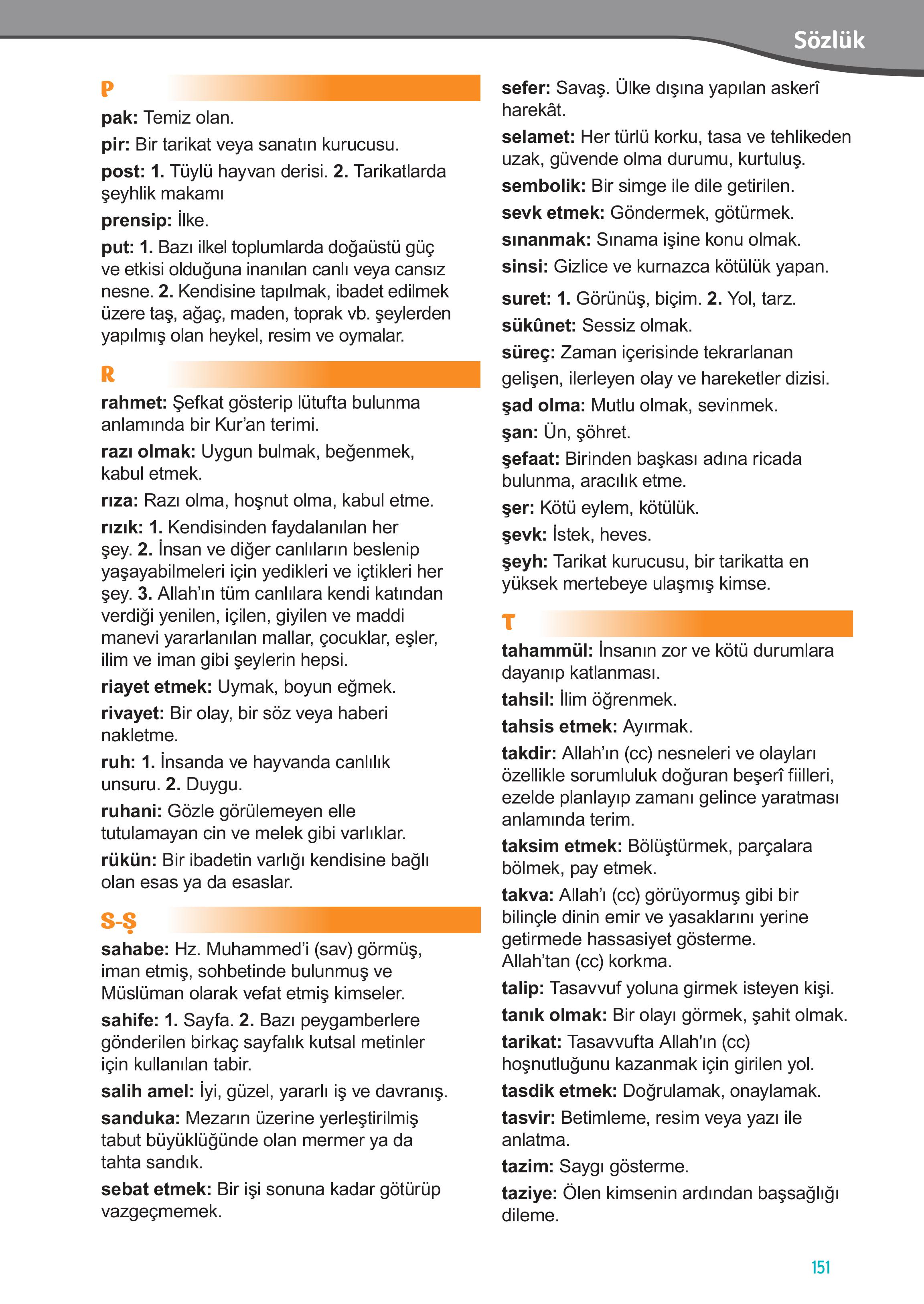 7. Sınıf Meb Yayınları Din Kültürü Ve Ahlak Bilgisi Ders Kitabı Sayfa 151 Cevapları