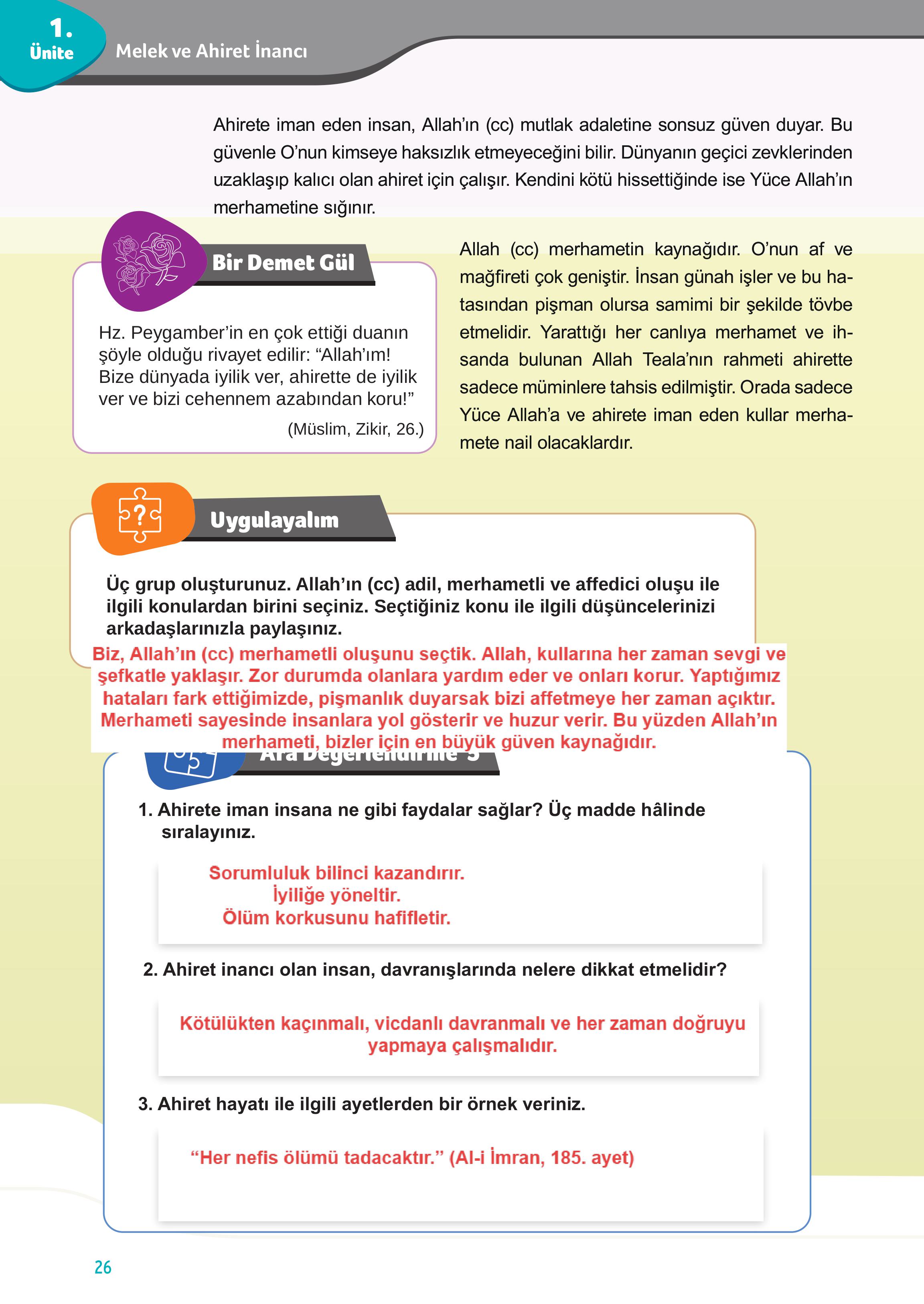7. Sınıf Meb Yayınları Din Kültürü Ve Ahlak Bilgisi Ders Kitabı Sayfa 26 Cevapları 7. Sınıf Meb Yayınları Din Kültürü Ve Ahlak Bilgisi Ders Kitabı Sayfa 26 Cevapları