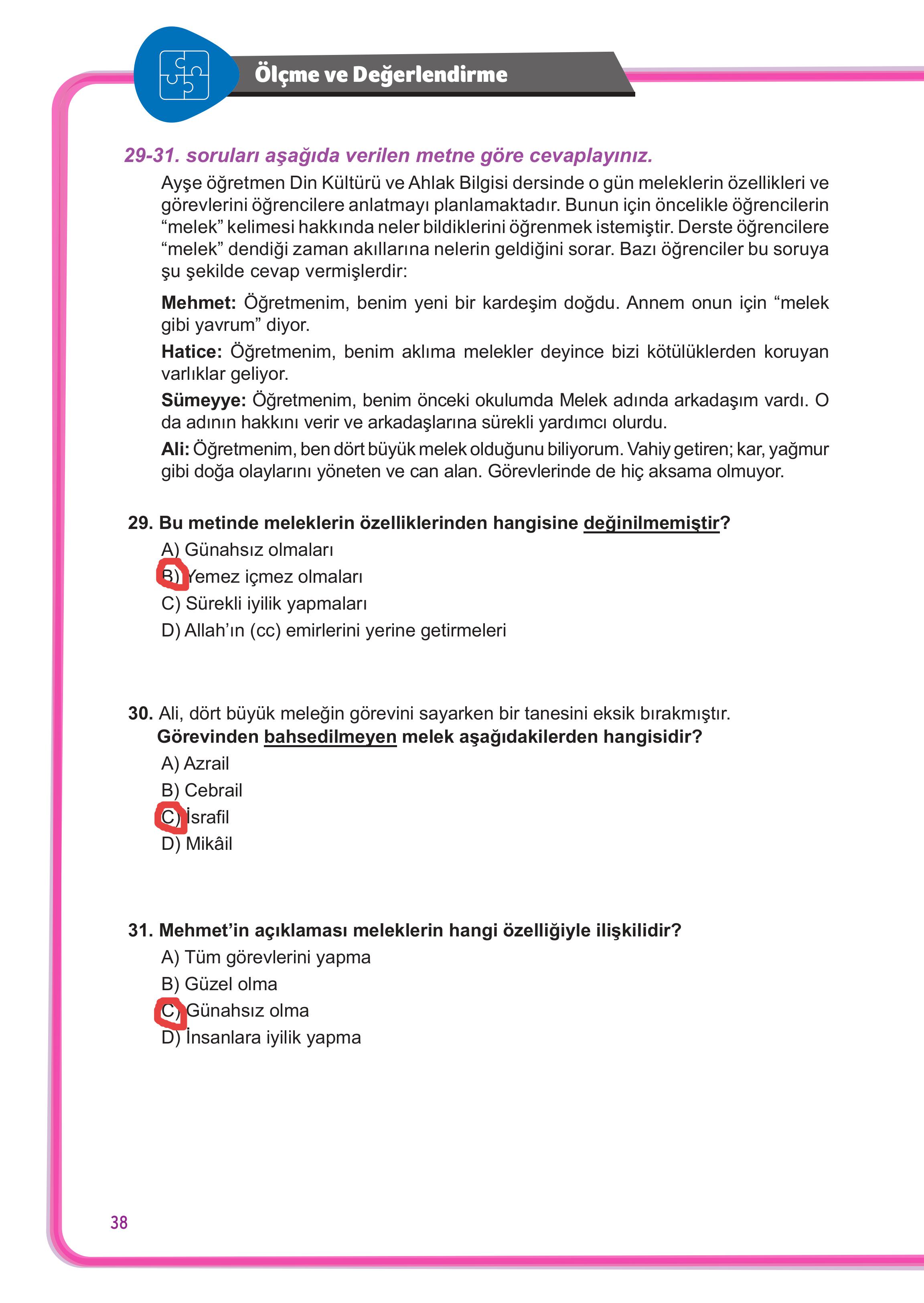 7. Sınıf Meb Yayınları Din Kültürü Ve Ahlak Bilgisi Ders Kitabı Sayfa 38 Cevapları 7. Sınıf Meb Yayınları Din Kültürü Ve Ahlak Bilgisi Ders Kitabı Sayfa 38 Cevapları