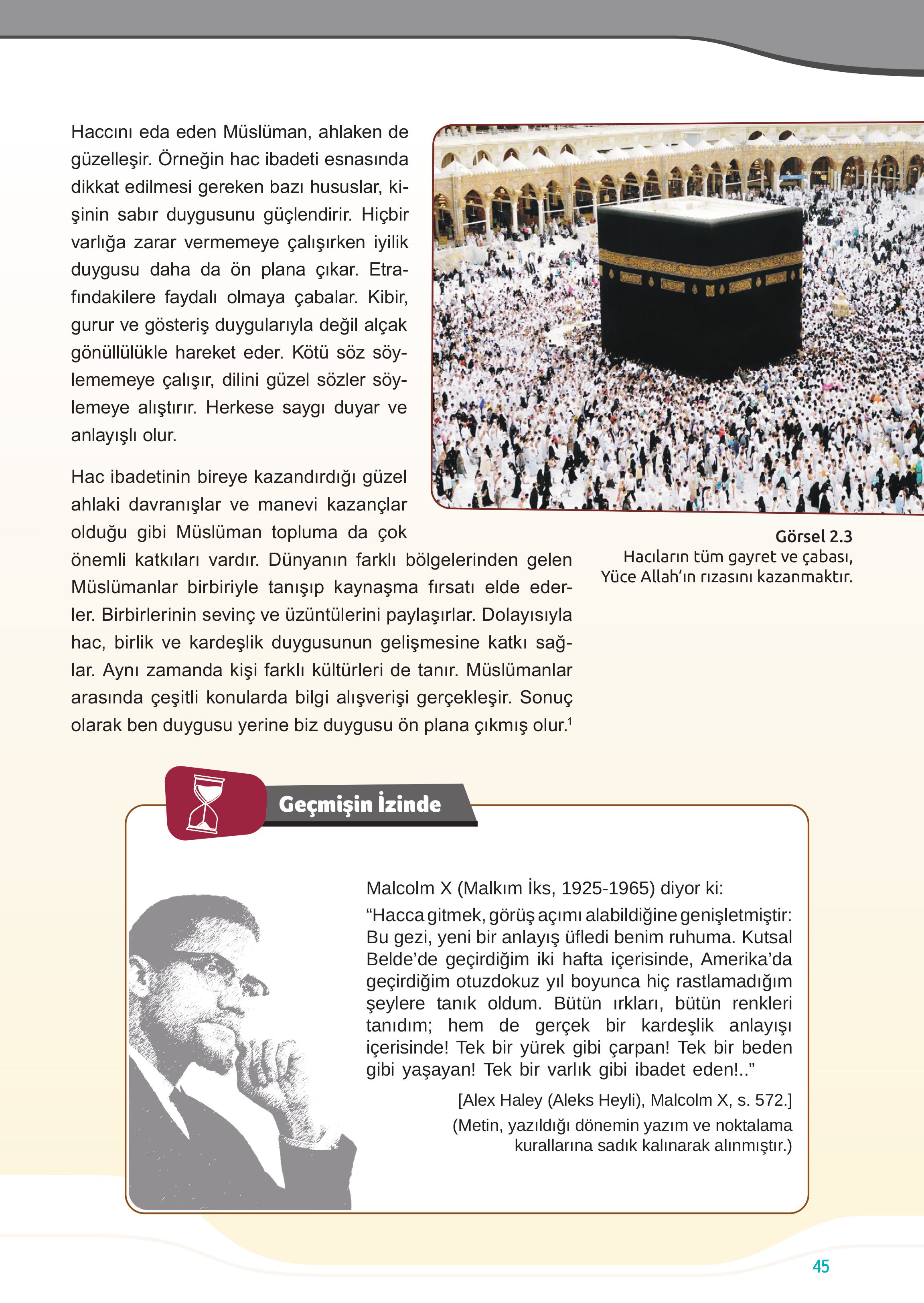 7. Sınıf Meb Yayınları Din Kültürü Ve Ahlak Bilgisi Ders Kitabı Sayfa 45 Cevapları