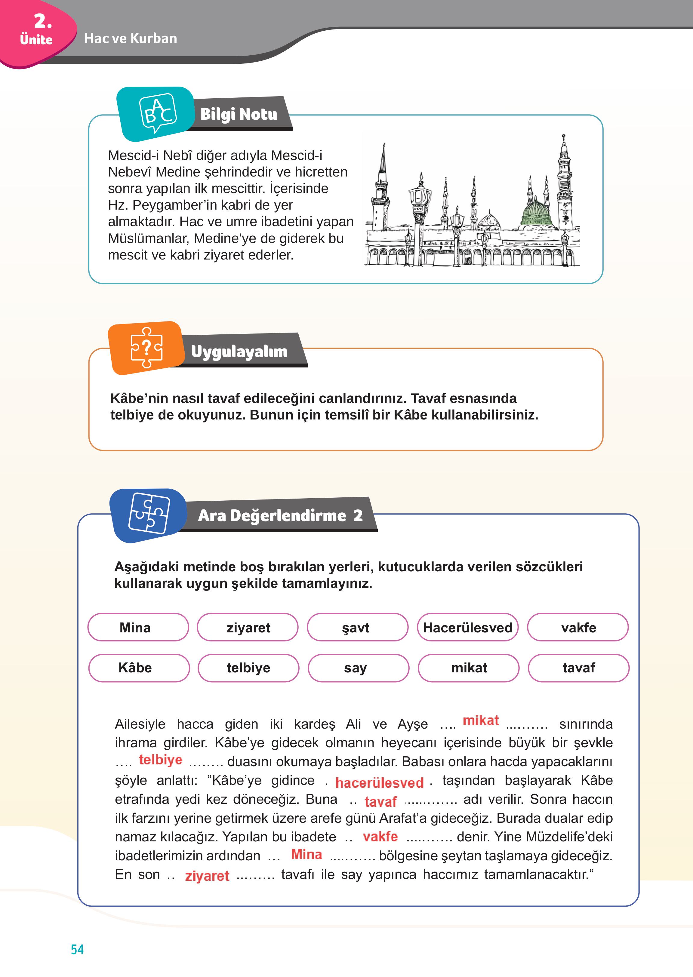 7. Sınıf Meb Yayınları Din Kültürü Ve Ahlak Bilgisi Ders Kitabı Sayfa 54 Cevapları 7. Sınıf Meb Yayınları Din Kültürü Ve Ahlak Bilgisi Ders Kitabı Sayfa 54 Cevapları