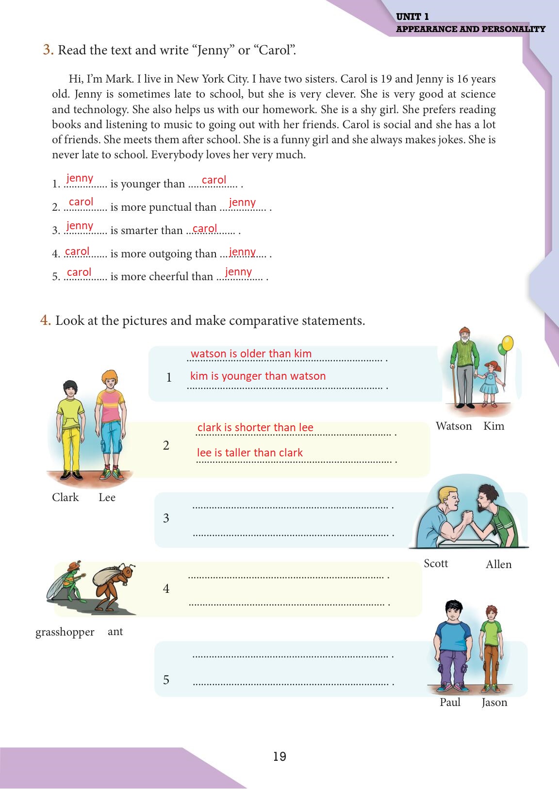 7. Sınıf Meb Yayınları İngilizce Ders Kitabı Sayfa 19 Cevapları