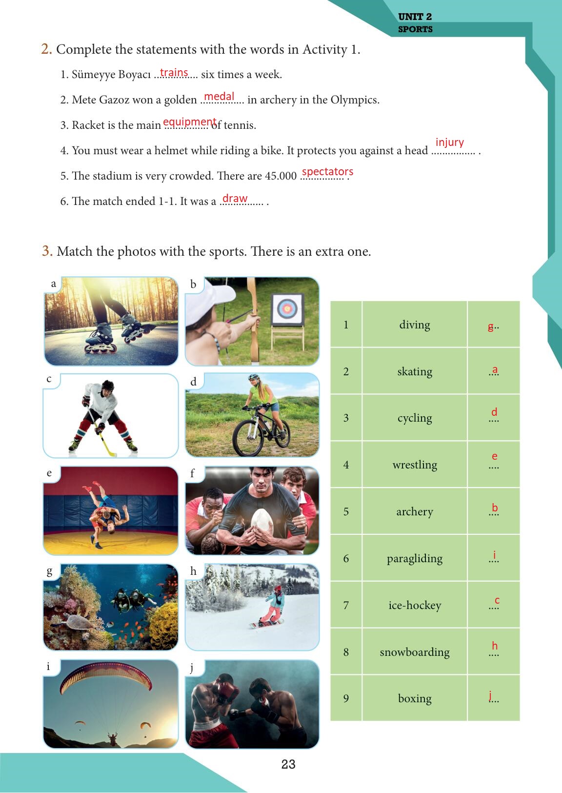 7. Sınıf Meb Yayınları İngilizce Ders Kitabı Sayfa 23 Cevapları