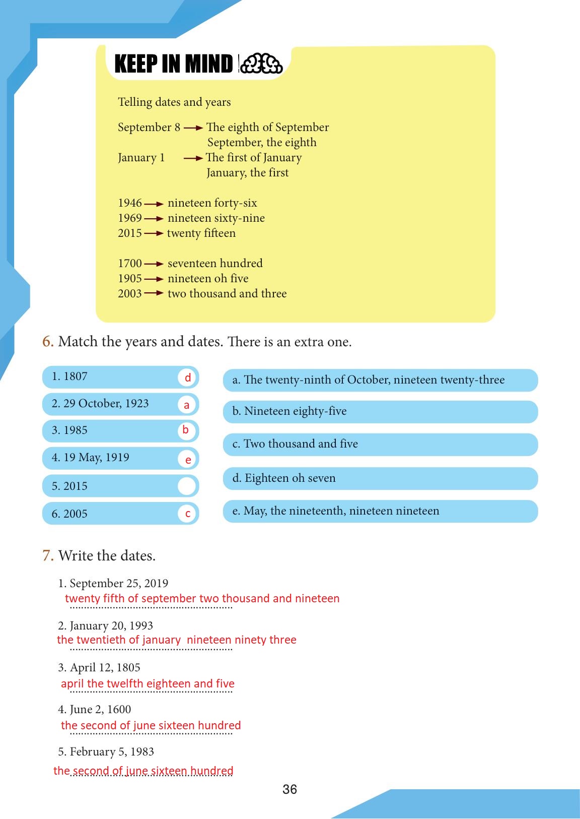 7. Sınıf Meb Yayınları İngilizce Ders Kitabı Sayfa 36 Cevapları