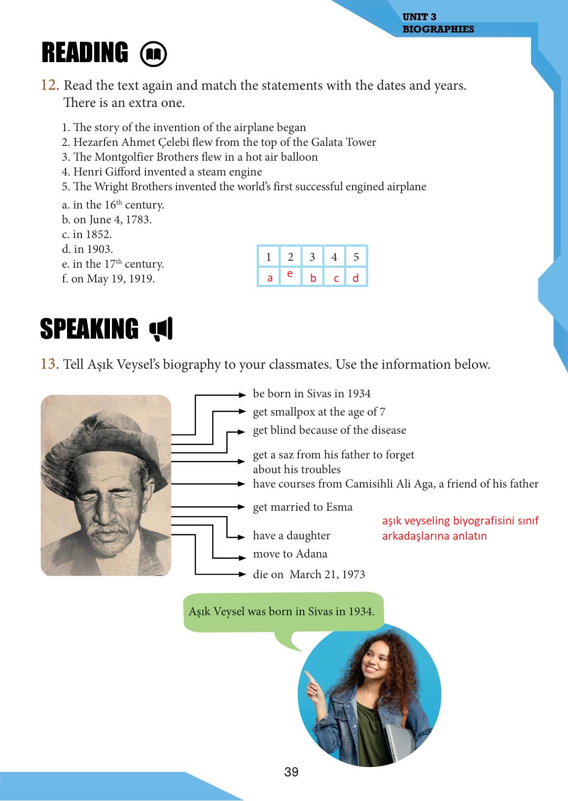 7. Sınıf Meb Yayınları İngilizce Ders Kitabı Sayfa 39 Cevapları