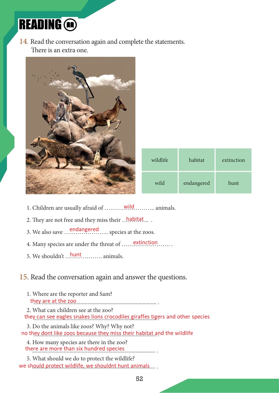 7. Sınıf Meb Yayınları İngilizce Ders Kitabı Sayfa 52 Cevapları