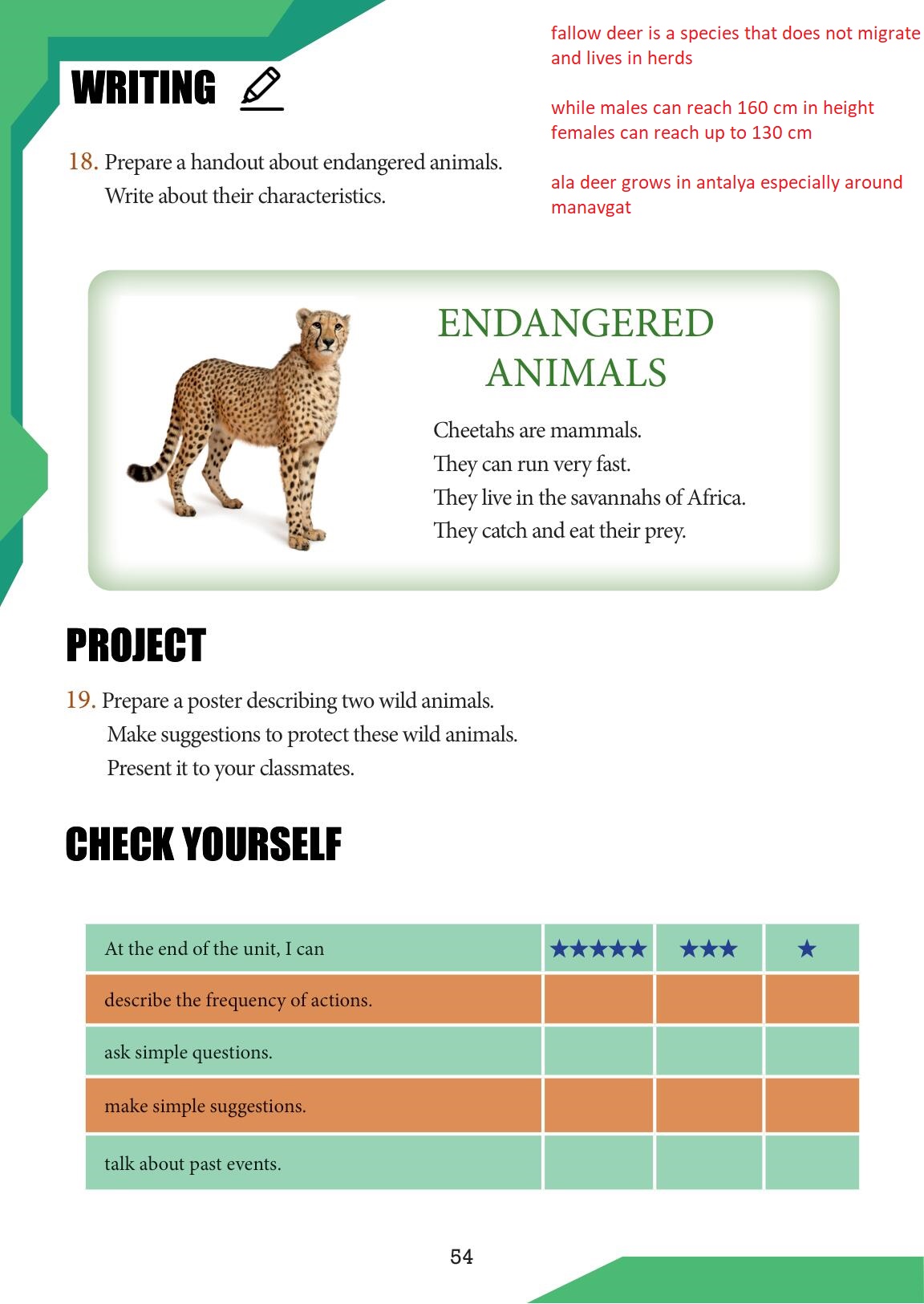 7. Sınıf Meb Yayınları İngilizce Ders Kitabı Sayfa 54 Cevapları