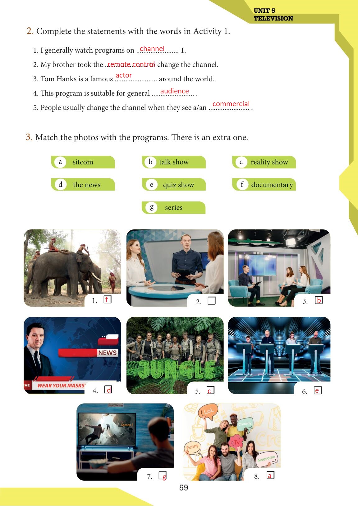 7. Sınıf Meb Yayınları İngilizce Ders Kitabı Sayfa 59 Cevapları