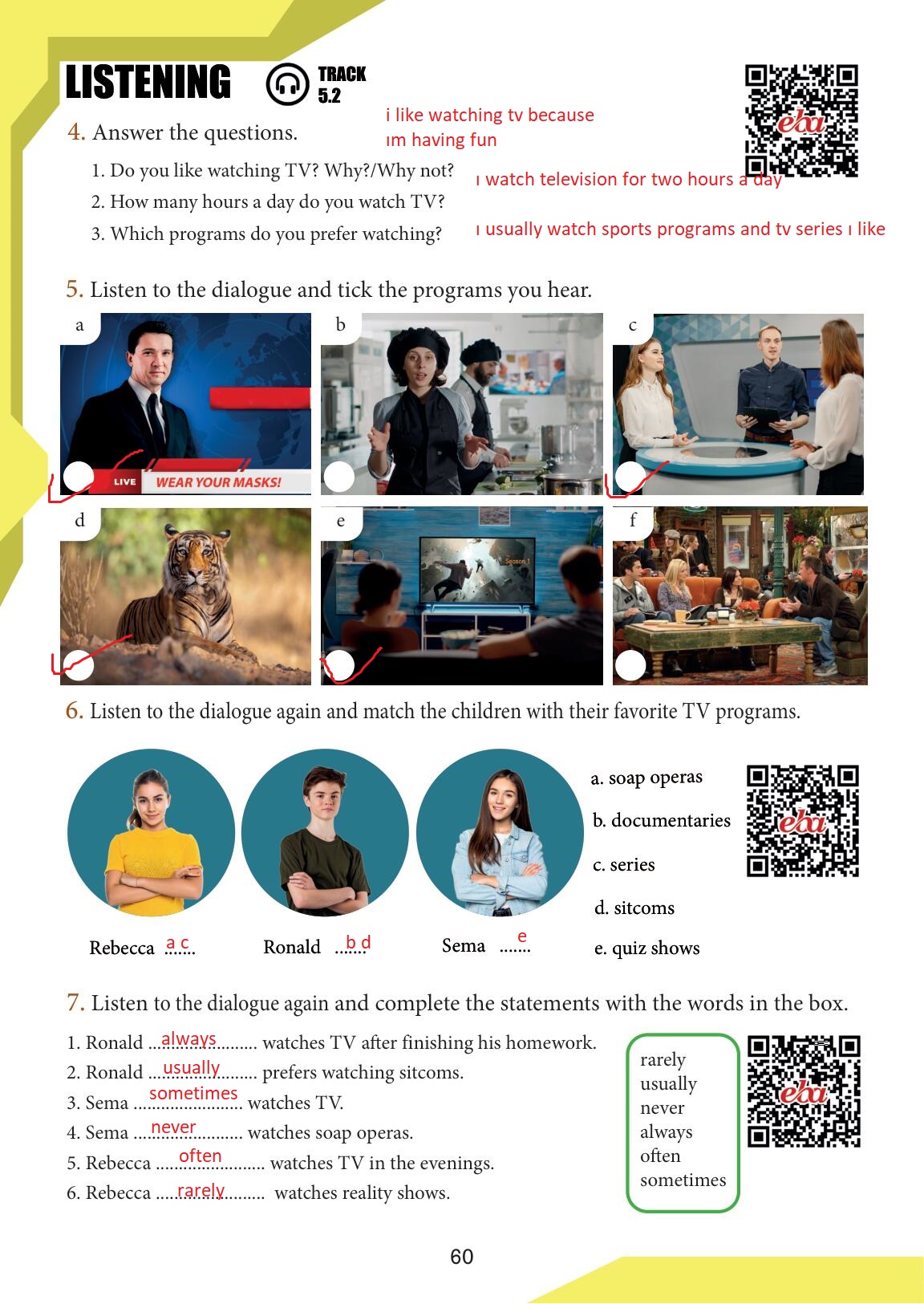 7. Sınıf Meb Yayınları İngilizce Ders Kitabı Sayfa 60 Cevapları