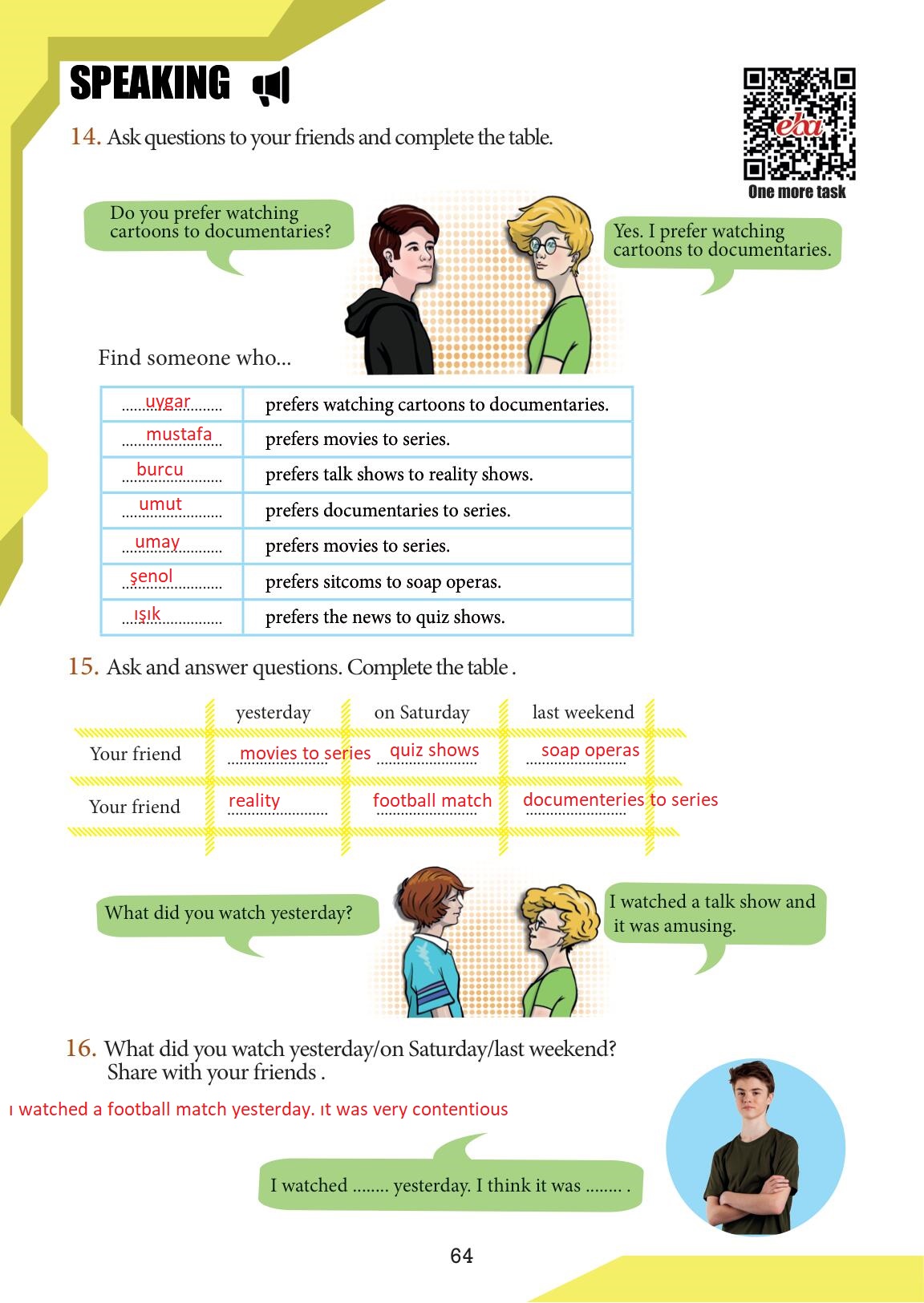 7. Sınıf Meb Yayınları İngilizce Ders Kitabı Sayfa 64 Cevapları