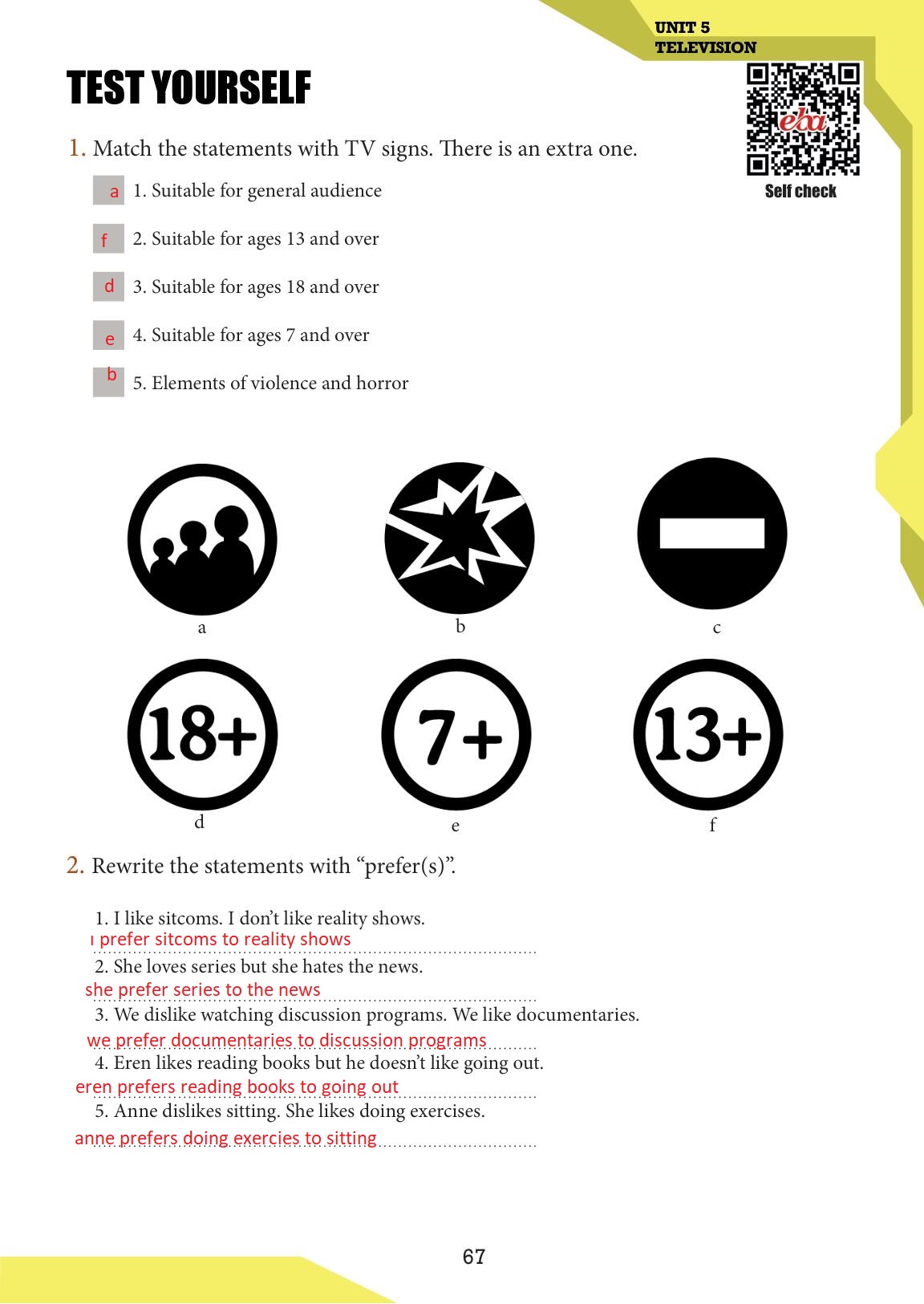7. Sınıf Meb Yayınları İngilizce Ders Kitabı Sayfa 67 Cevapları