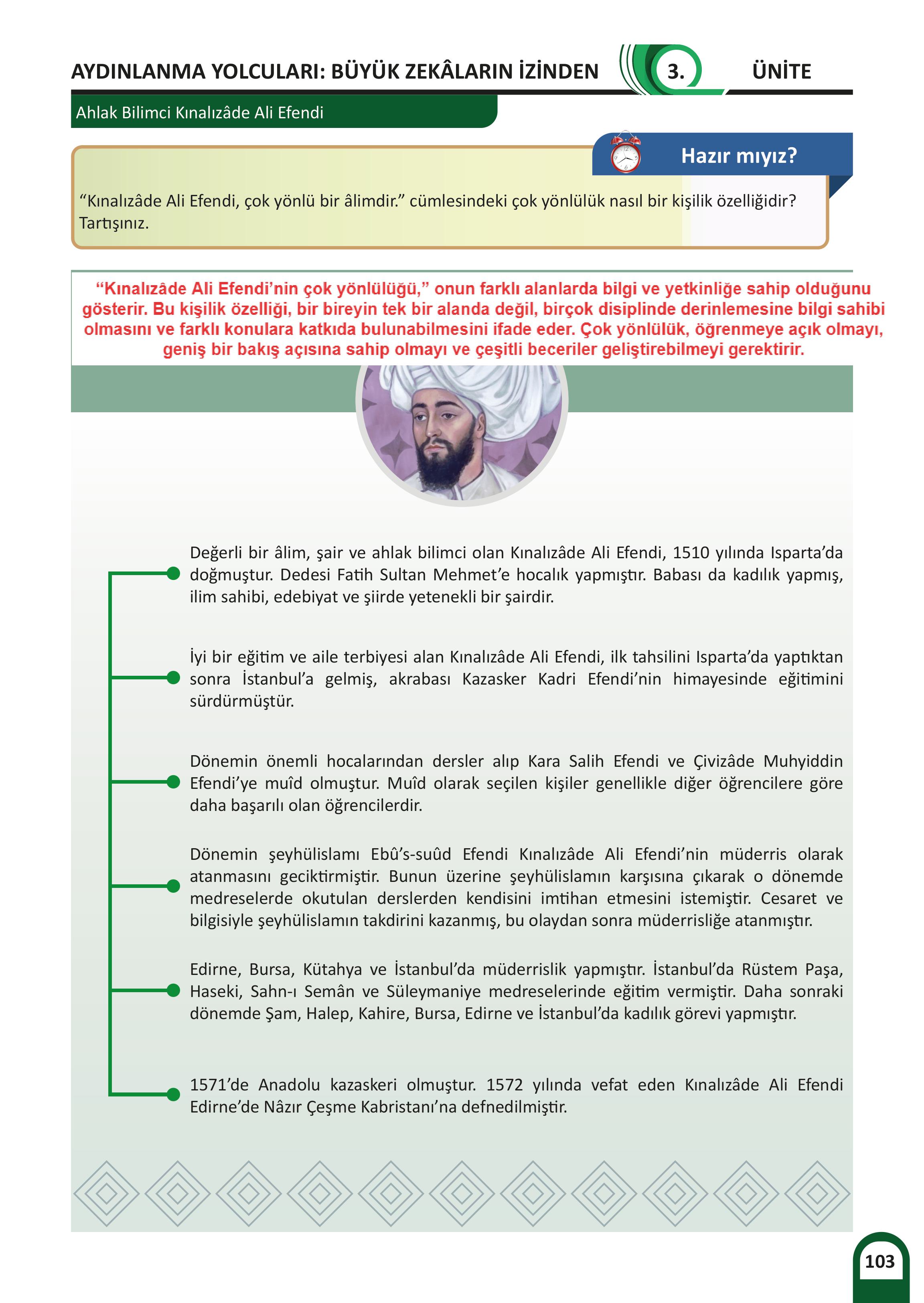 7. Sınıf Meb Yayınları Kültür Ve Medeniyetimize Yön Verenler Ders Kitabı Sayfa 104 Cevapları