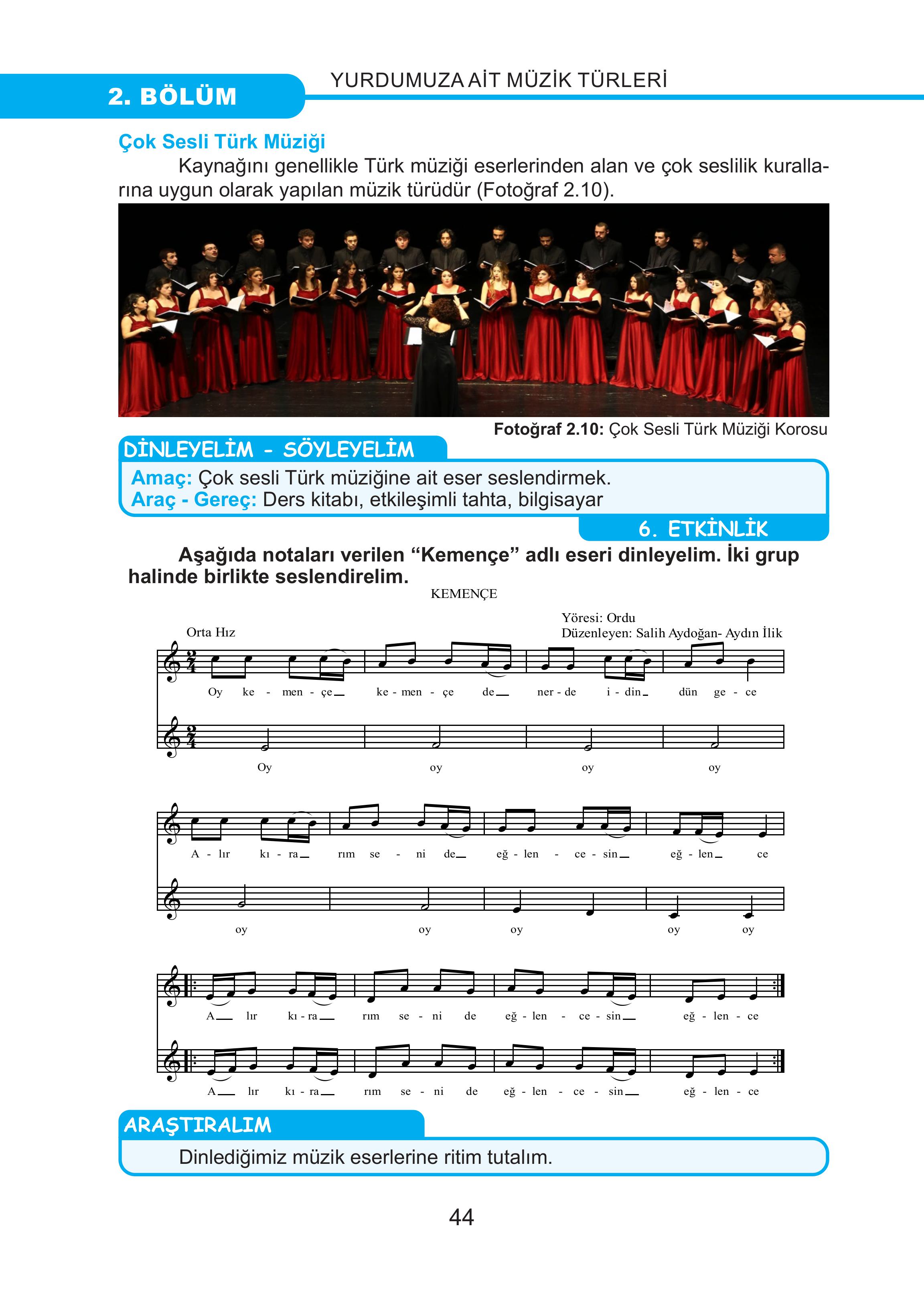 7. Sınıf Meb Yayınları Müzik Ders Kitabı Sayfa 44 Cevapları 7. Sınıf Meb Yayınları Müzik Ders Kitabı Sayfa 44 Cevapları