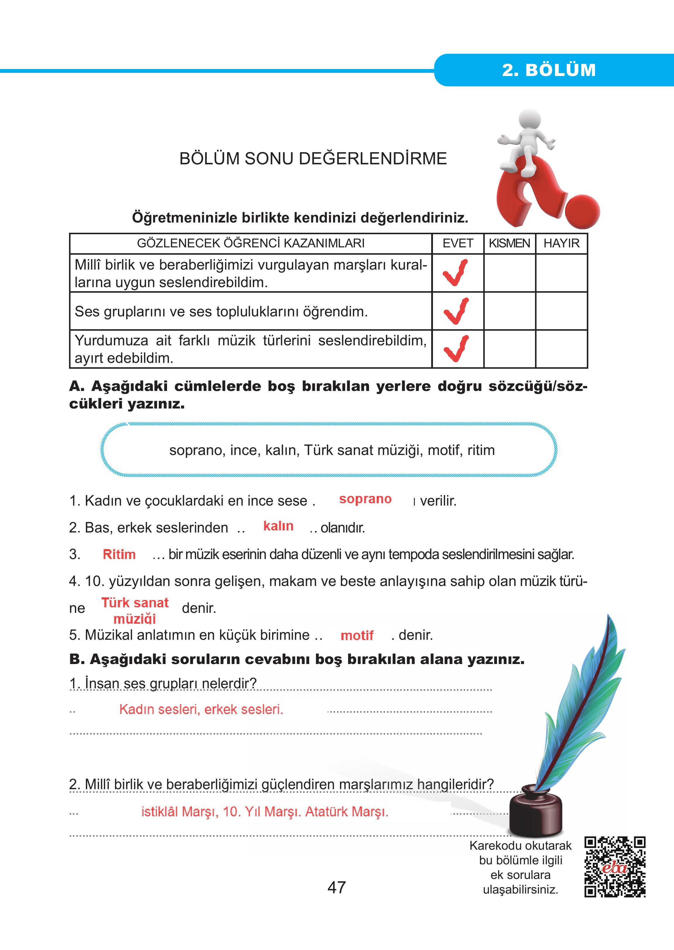 7. Sınıf Meb Yayınları Müzik Ders Kitabı Sayfa 47 Cevapları 7. Sınıf Meb Yayınları Müzik Ders Kitabı Sayfa 47 Cevapları