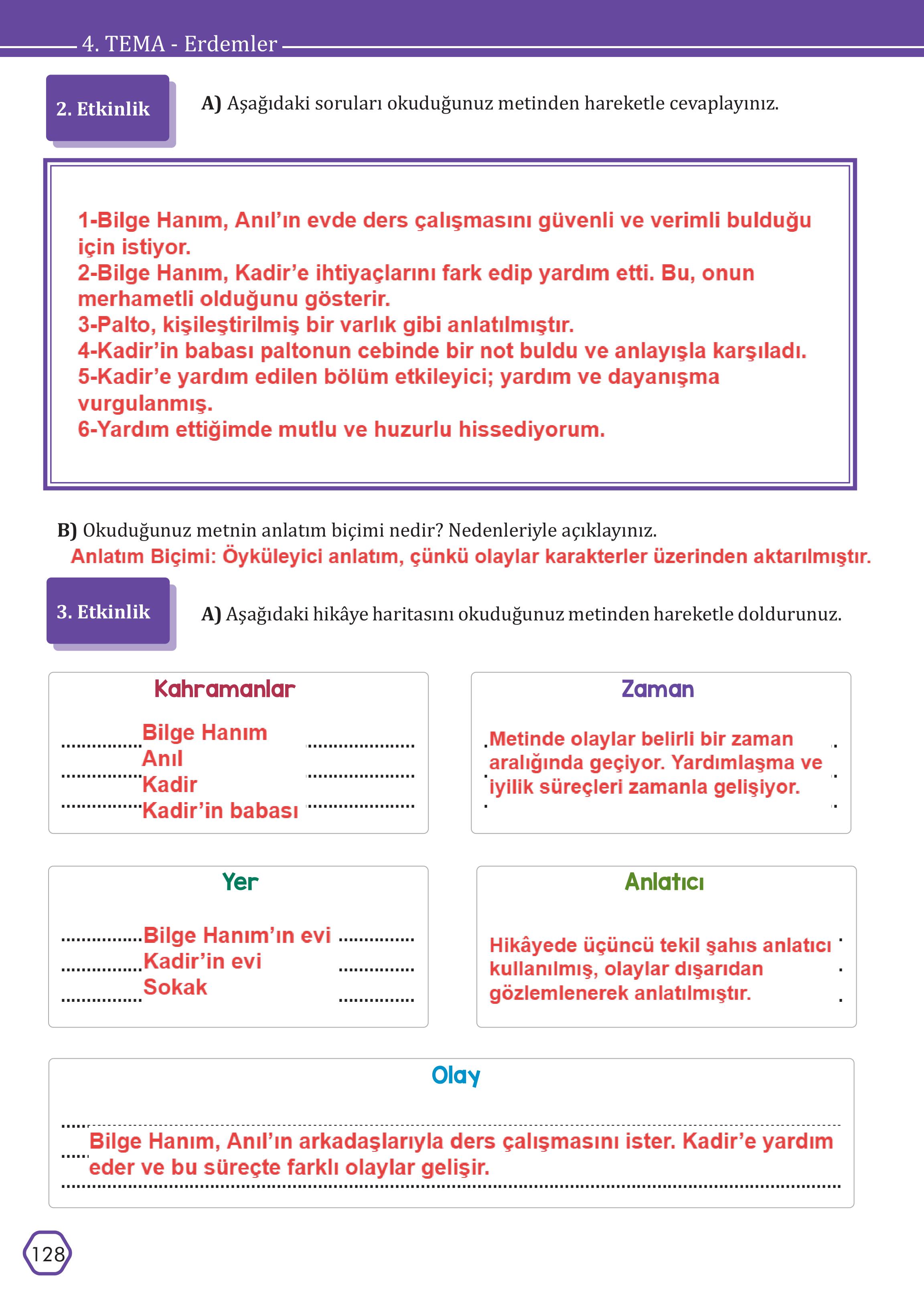 7. Sınıf Meb Yayınları Türkçe Ders Kitabı Sayfa 128 Cevapları 7. Sınıf Meb Yayınları Türkçe Ders Kitabı Sayfa 128 Cevapları