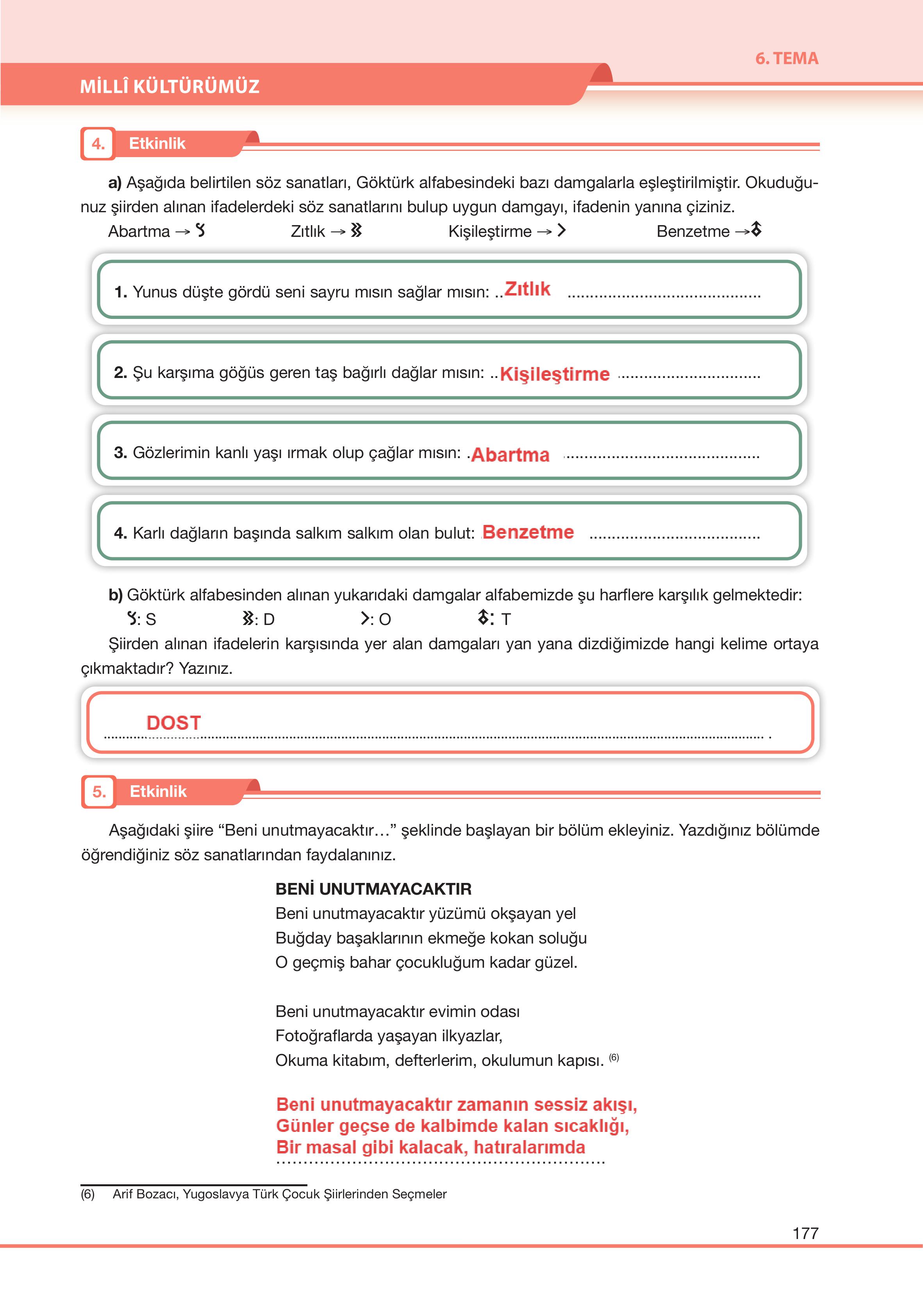 7. Sınıf Özgün Yayıncılık Türkçe Ders Kitabı Sayfa 177 Cevapları 7. Sınıf Özgün Yayıncılık Türkçe Ders Kitabı Sayfa 177 Cevapları