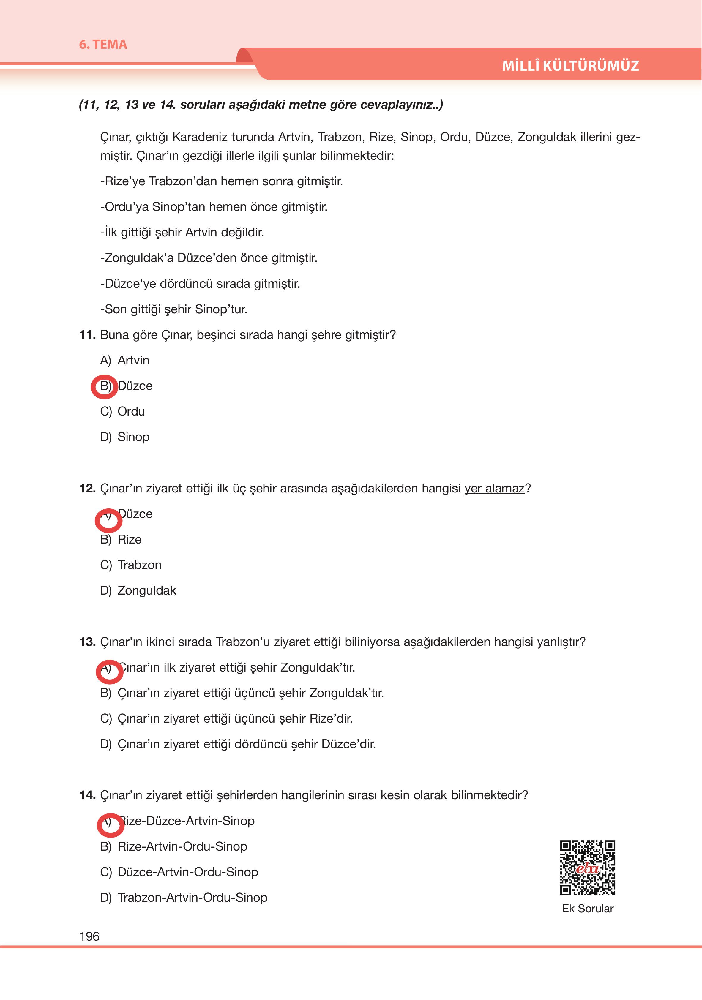 7. Sınıf Özgün Yayıncılık Türkçe Ders Kitabı Sayfa 196 Cevapları