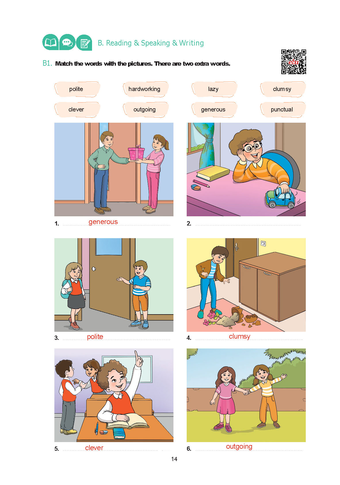 7. Sınıf Yıldırım Yayınları İngilizce Ders Kitabı Sayfa 014 Cevapları