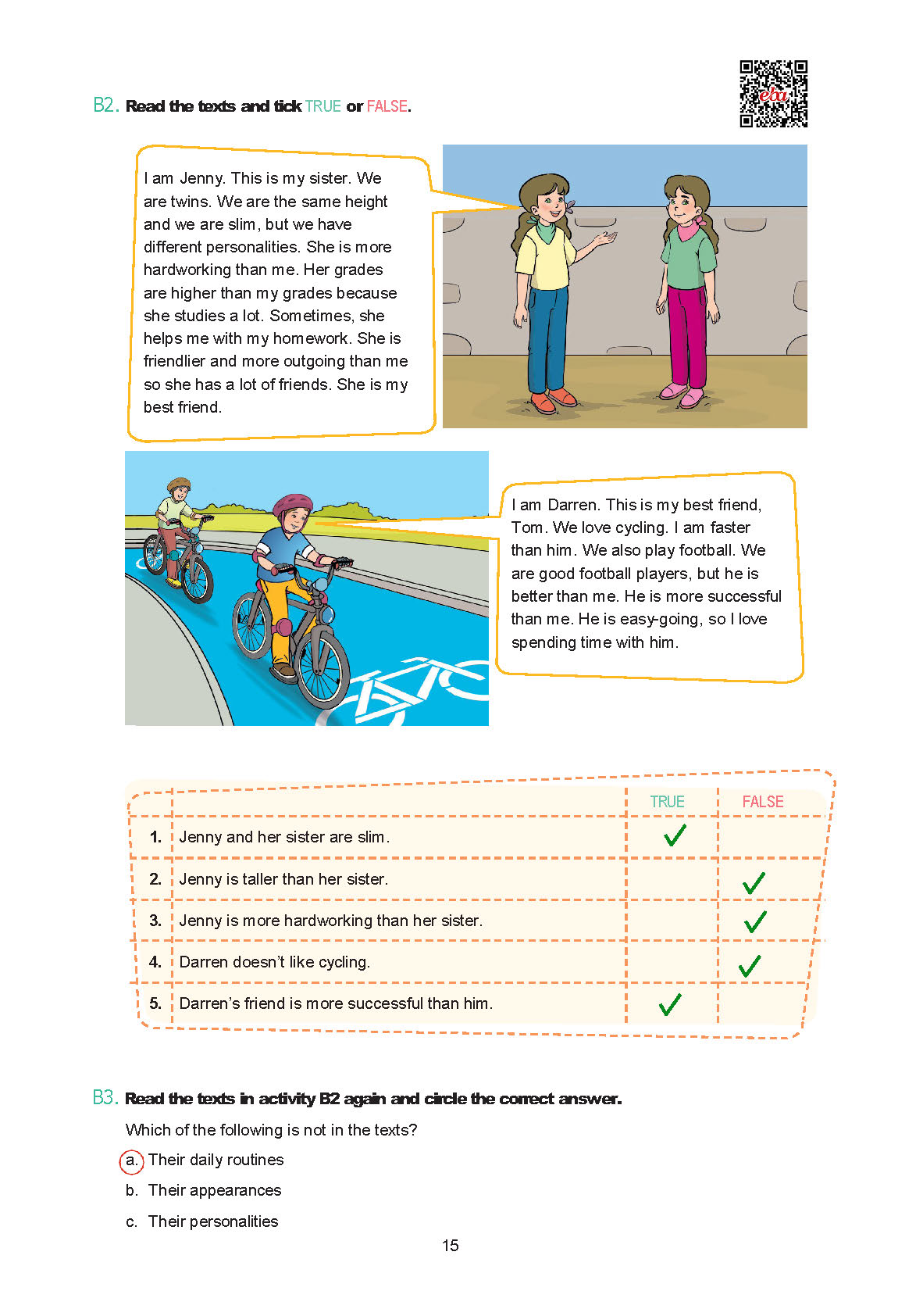 7. Sınıf Yıldırım Yayınları İngilizce Ders Kitabı Sayfa 015 Cevapları