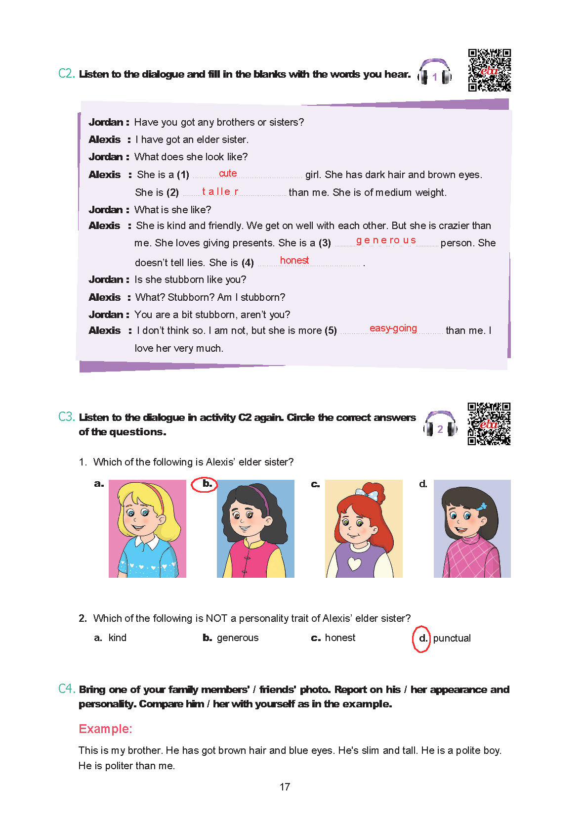 7. Sınıf Yıldırım Yayınları İngilizce Ders Kitabı Sayfa 017 Cevapları