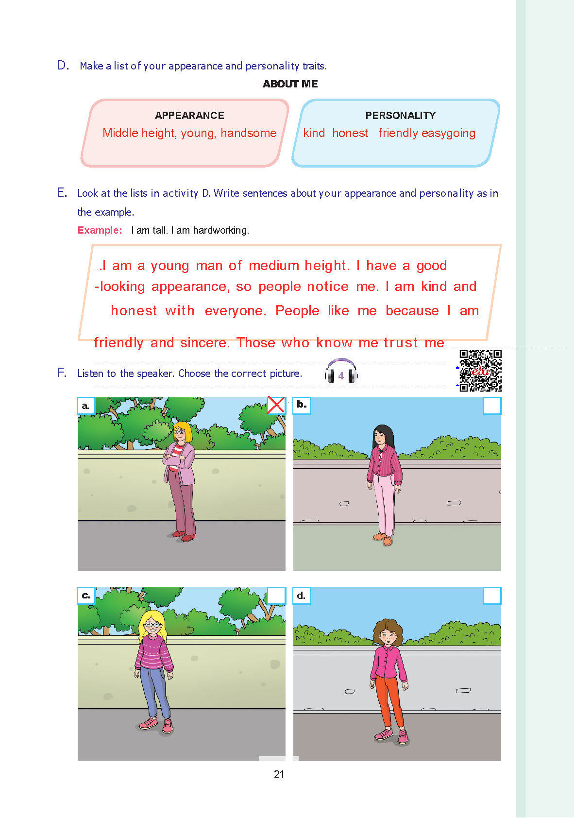 7. Sınıf Yıldırım Yayınları İngilizce Ders Kitabı Sayfa 021 Cevapları