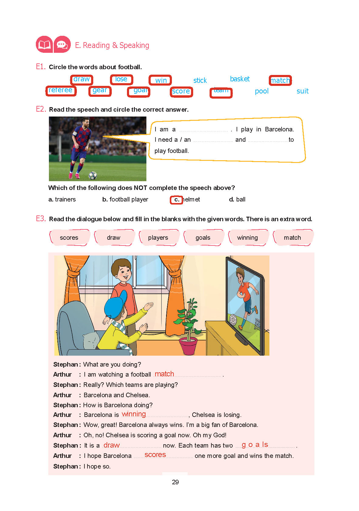 7. Sınıf Yıldırım Yayınları İngilizce Ders Kitabı Sayfa 029 Cevapları