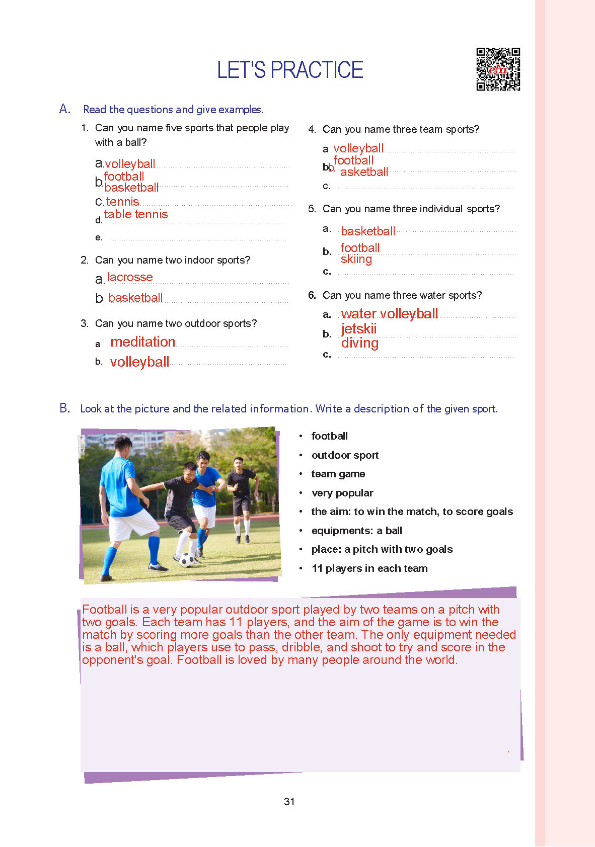 7. Sınıf Yıldırım Yayınları İngilizce Ders Kitabı Sayfa 031 Cevapları