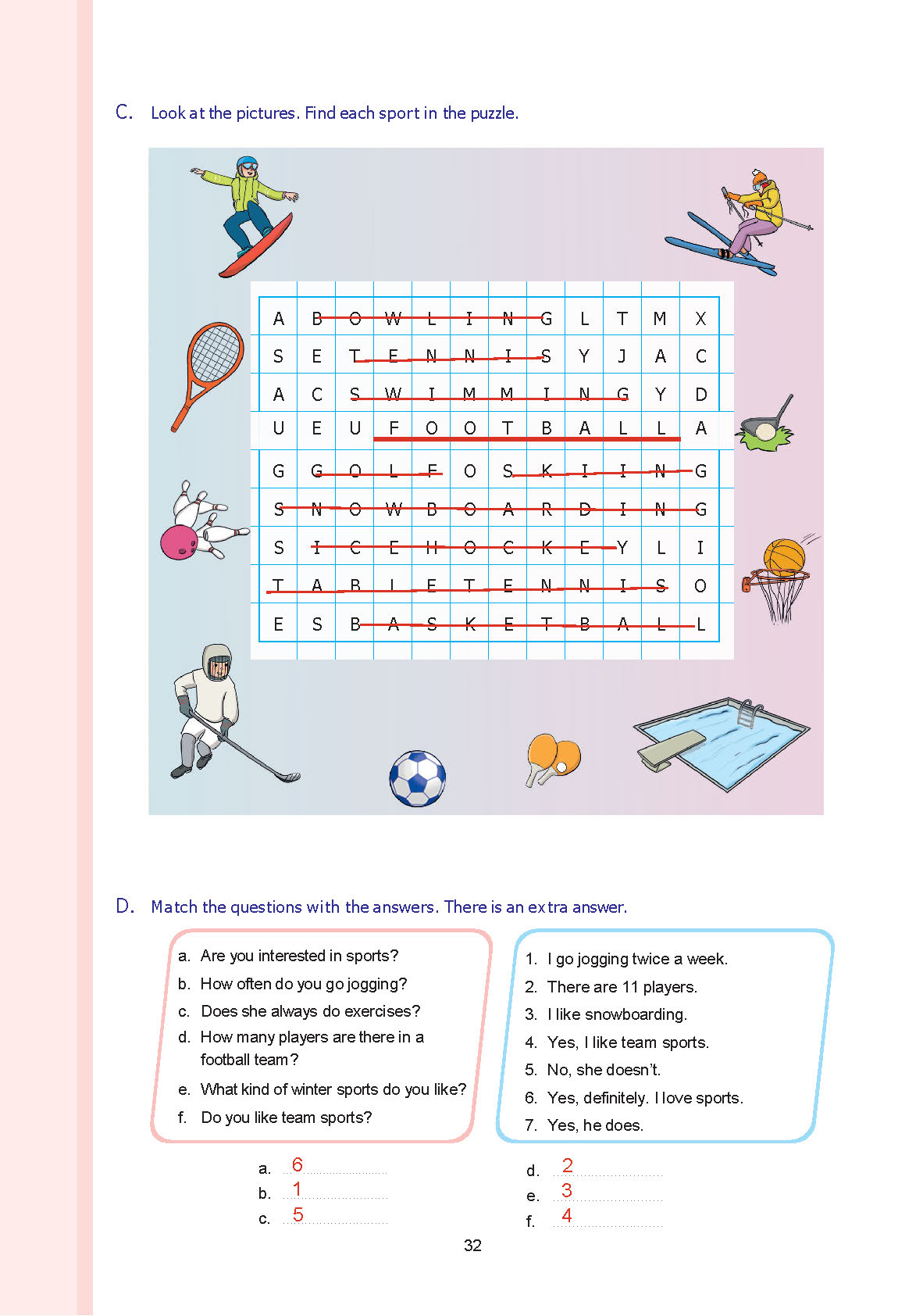 7. Sınıf Yıldırım Yayınları İngilizce Ders Kitabı Sayfa 032 Cevapları