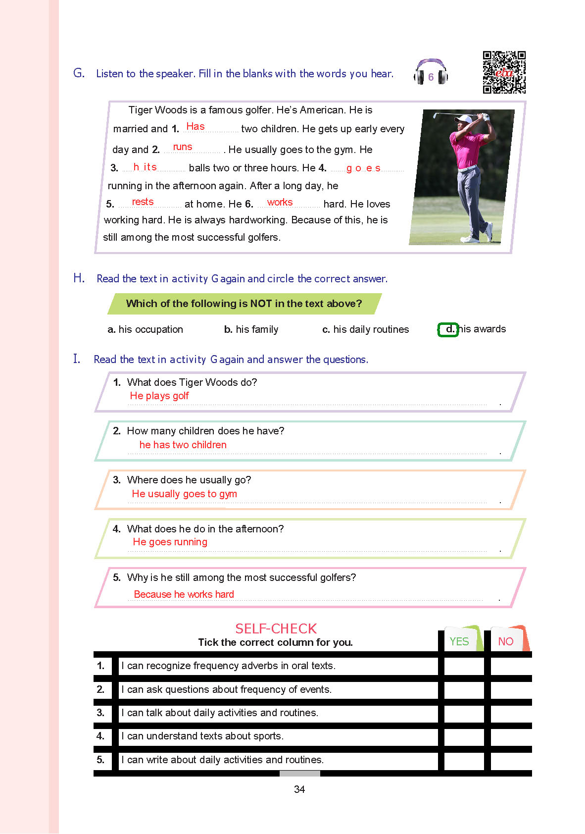 7. Sınıf Yıldırım Yayınları İngilizce Ders Kitabı Sayfa 034 Cevapları