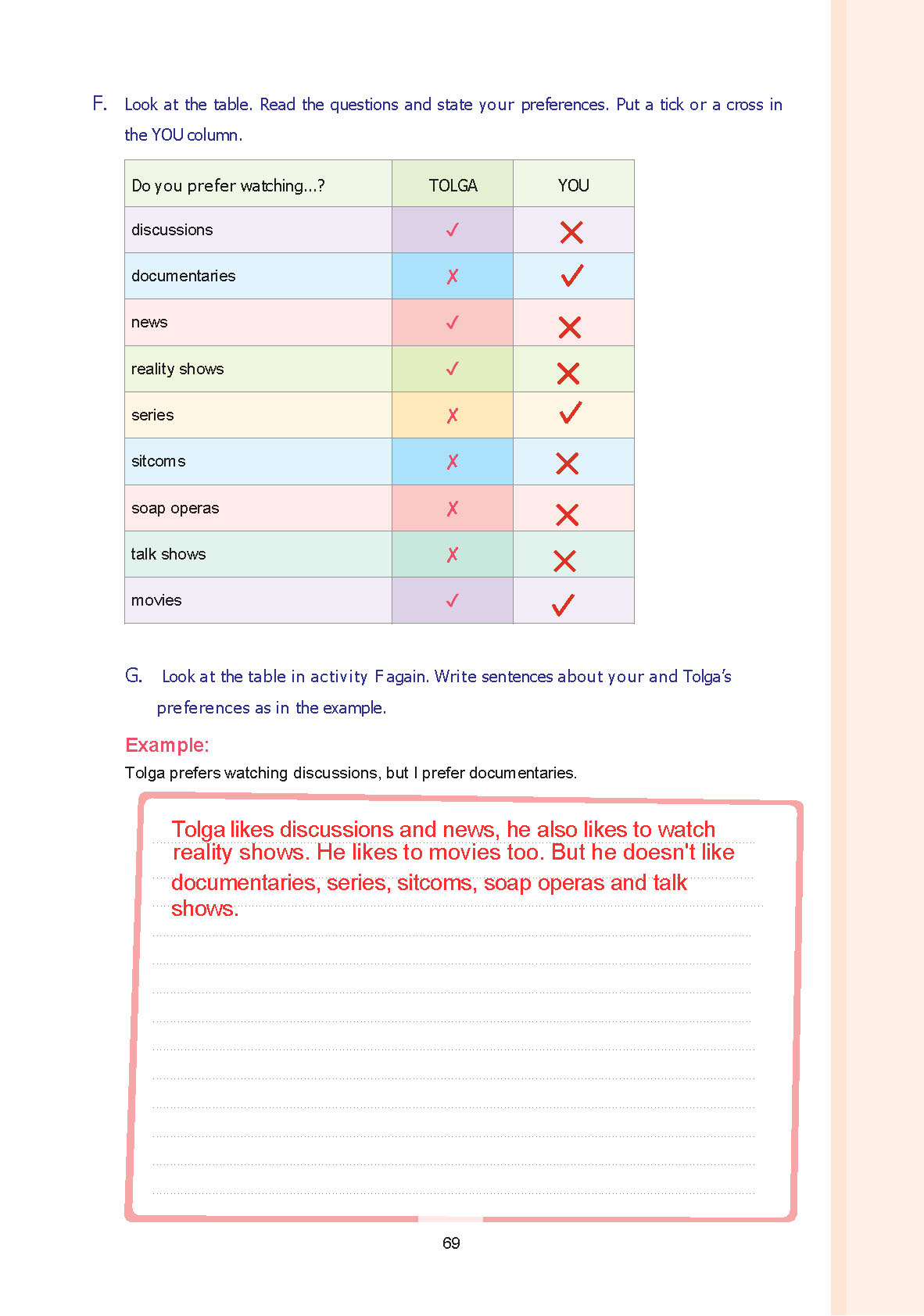7. Sınıf Yıldırım Yayınları İngilizce Ders Kitabı Sayfa 069 Cevapları