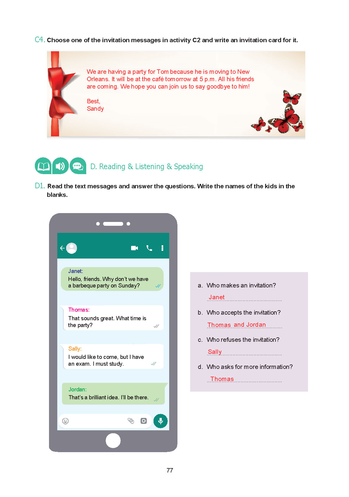 7. Sınıf Yıldırım Yayınları İngilizce Ders Kitabı Sayfa 077 Cevapları