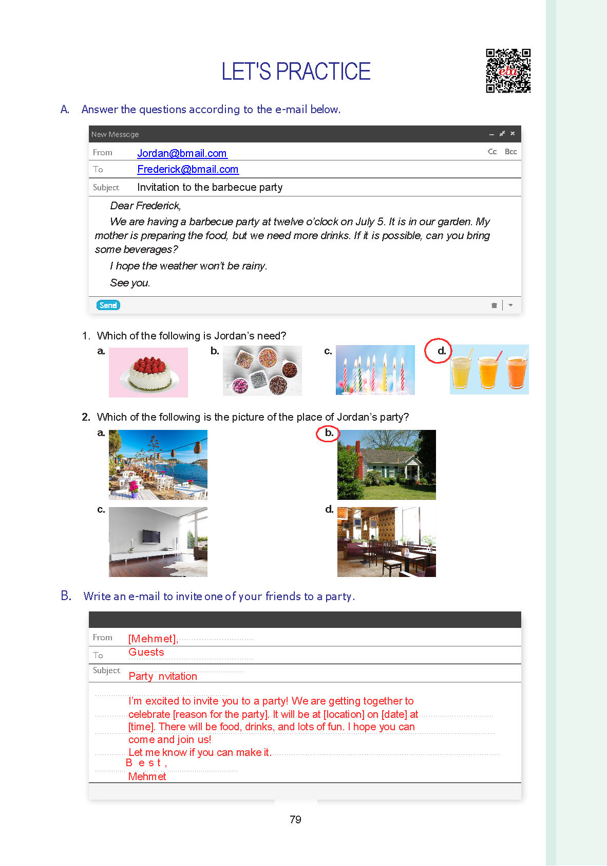 7. Sınıf Yıldırım Yayınları İngilizce Ders Kitabı Sayfa 079 Cevapları
