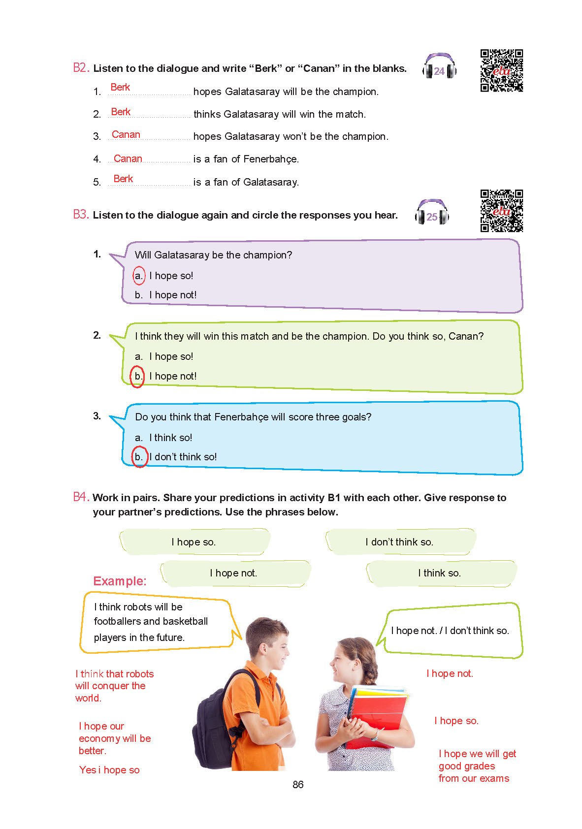 7. Sınıf Yıldırım Yayınları İngilizce Ders Kitabı Sayfa 086 Cevapları