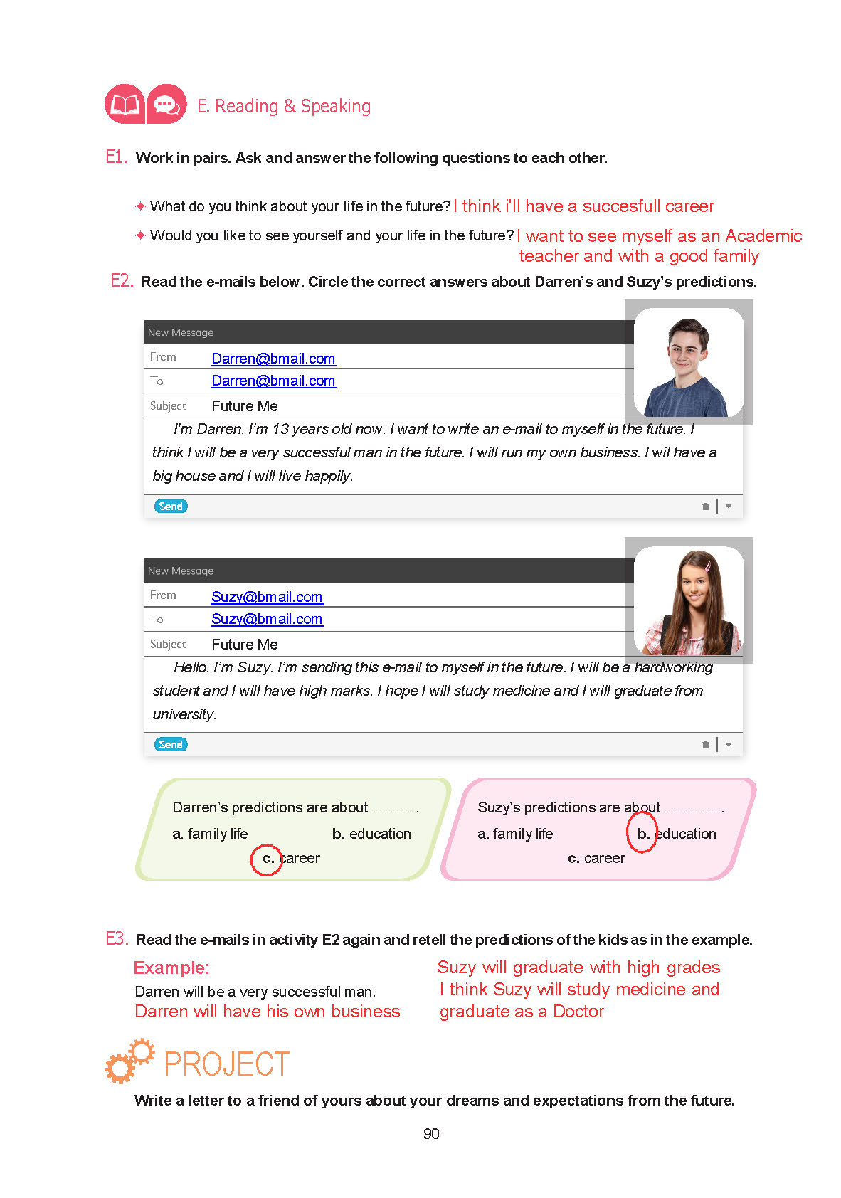 7. Sınıf Yıldırım Yayınları İngilizce Ders Kitabı Sayfa 090 Cevapları