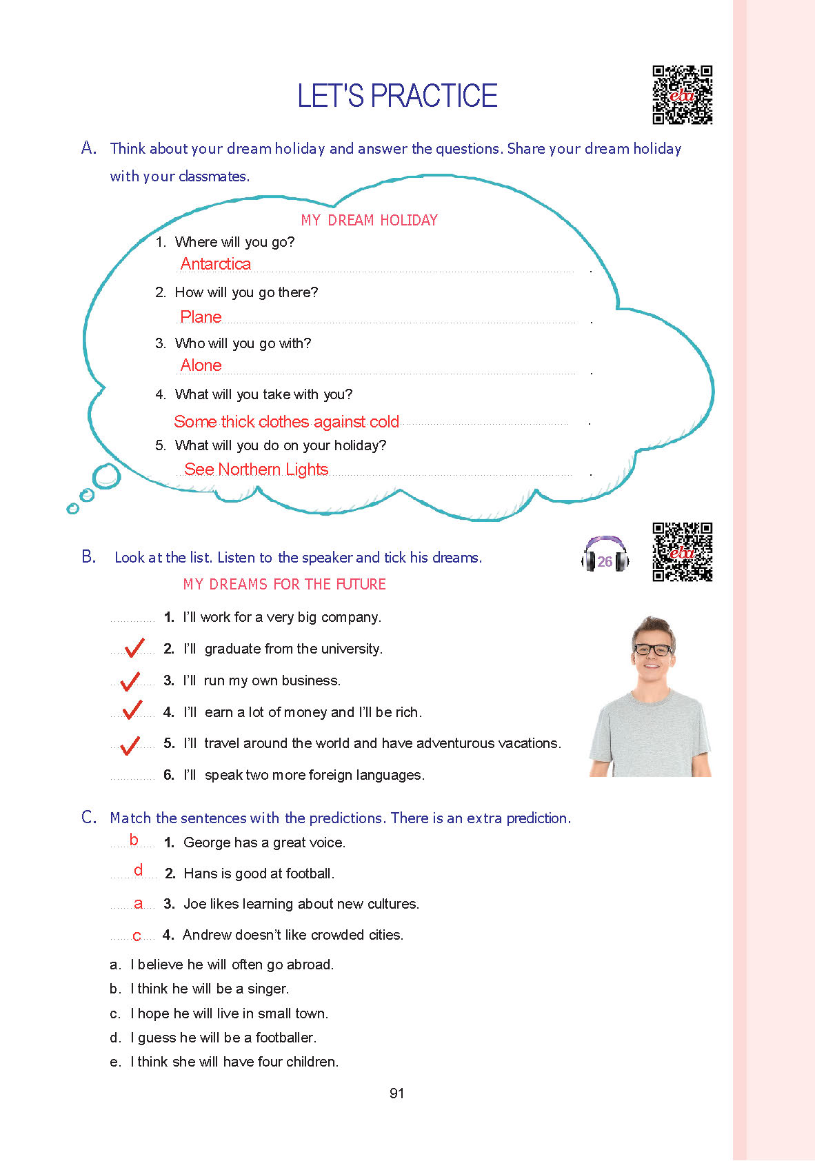 7. Sınıf Yıldırım Yayınları İngilizce Ders Kitabı Sayfa 091 Cevapları