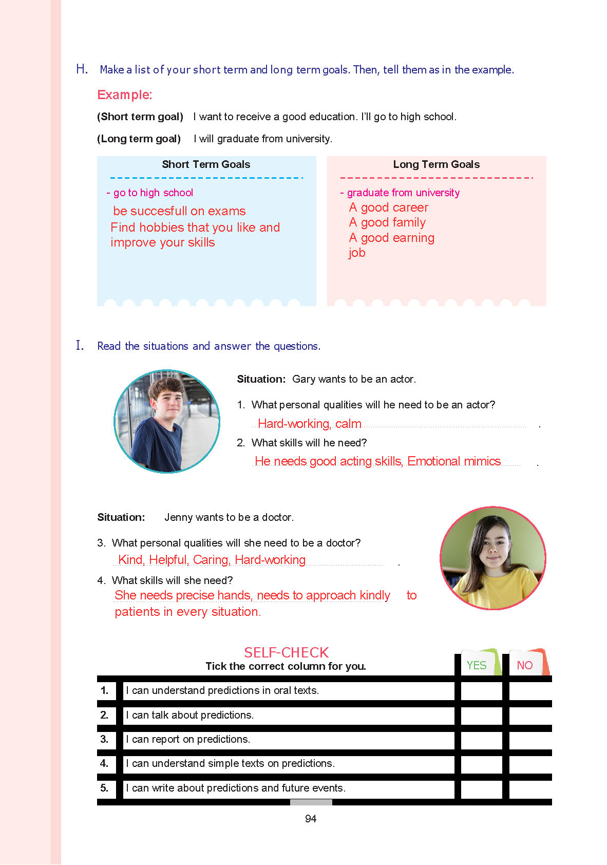 7. Sınıf Yıldırım Yayınları İngilizce Ders Kitabı Sayfa 094 Cevapları