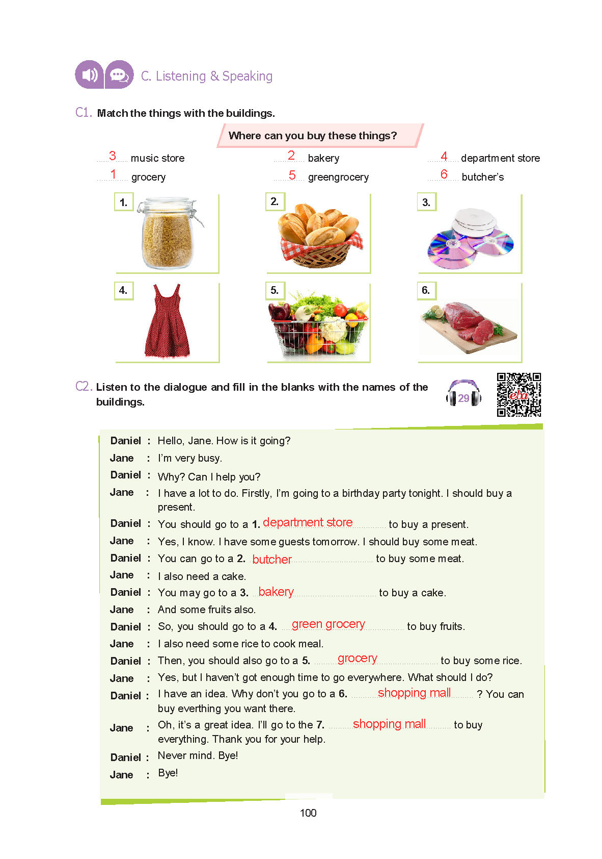 7. Sınıf Yıldırım Yayınları İngilizce Ders Kitabı Sayfa 100 Cevapları