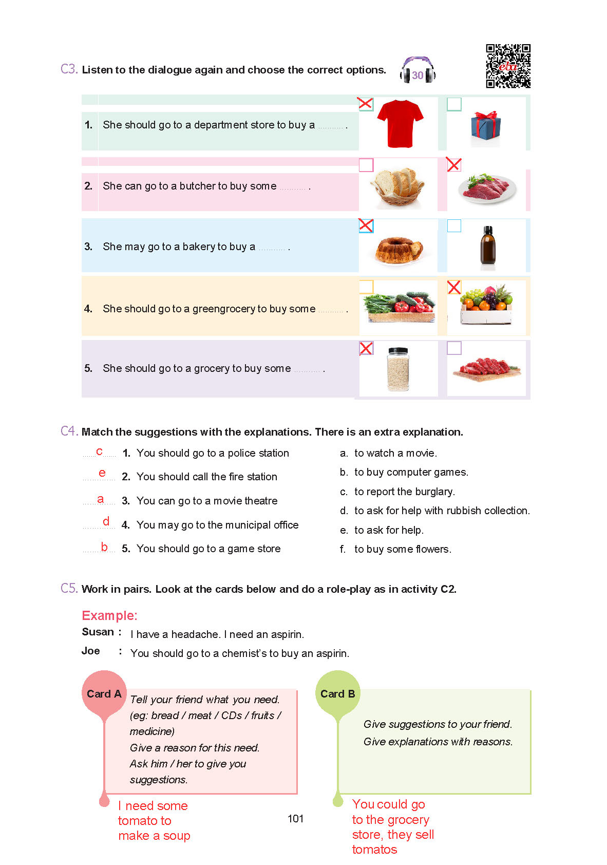 7. Sınıf Yıldırım Yayınları İngilizce Ders Kitabı Sayfa 101 Cevapları