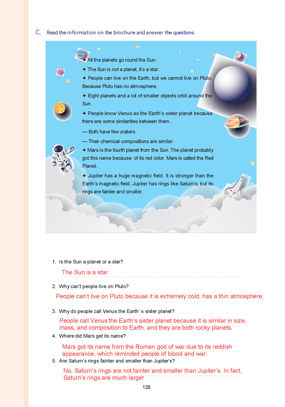 7. Sınıf Yıldırım Yayınları İngilizce Ders Kitabı Sayfa 128 Cevapları