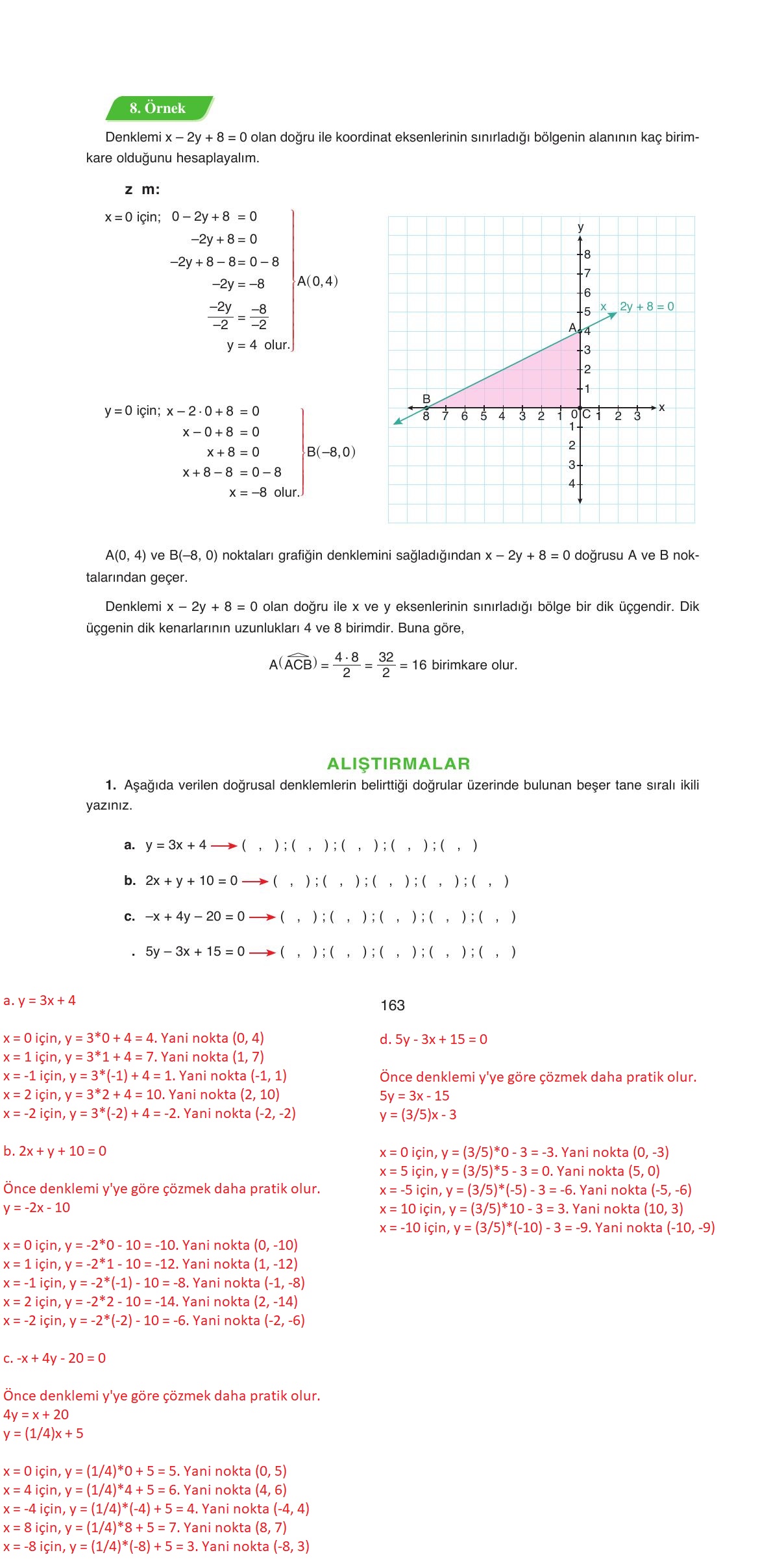 8. Sınıf Ada Yayıncılık Matematik Ders Kitabı Sayfa 163 Cevapları