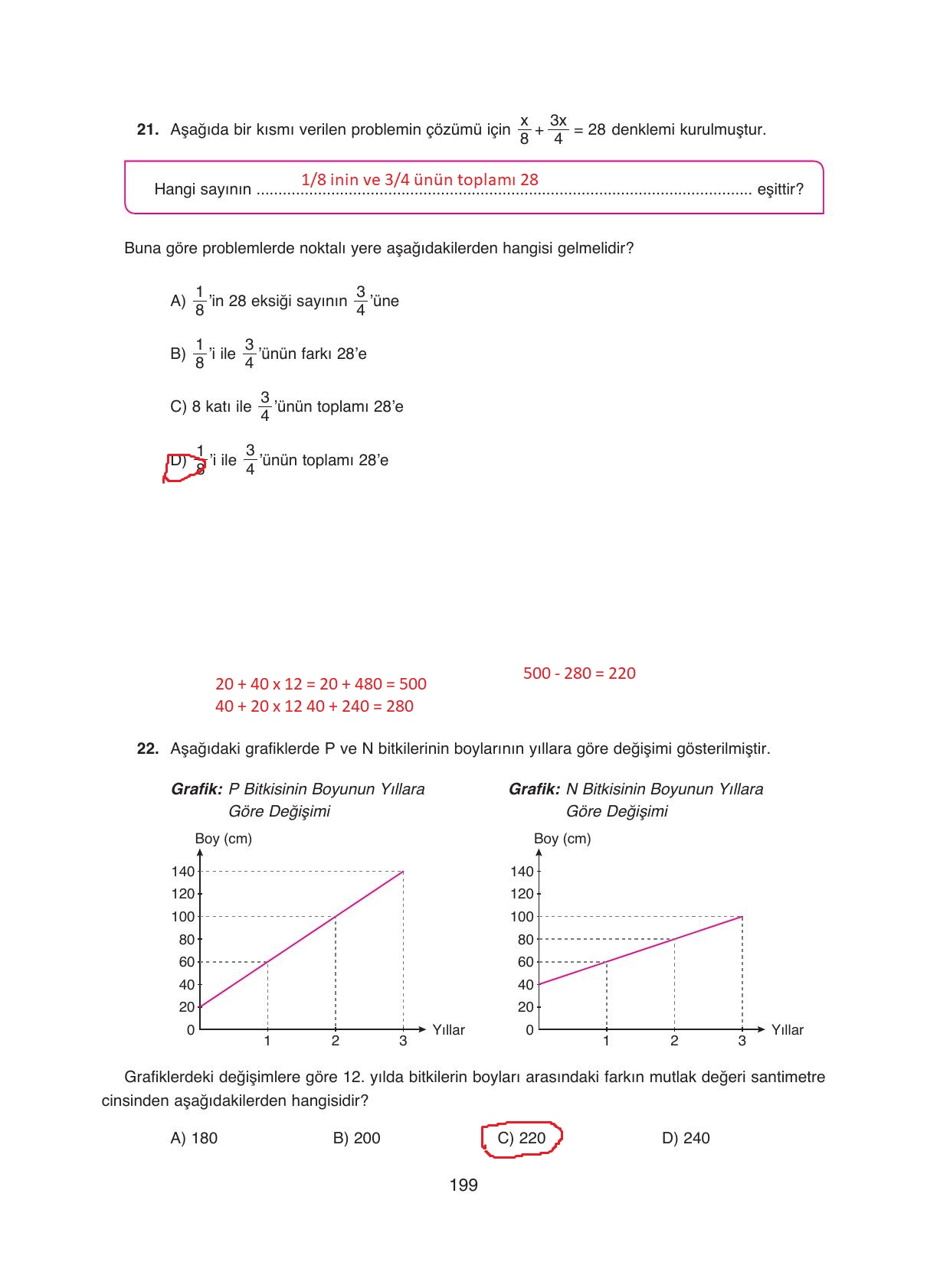 8. Sınıf Ada Yayıncılık Matematik Ders Kitabı Sayfa 199 Cevapları