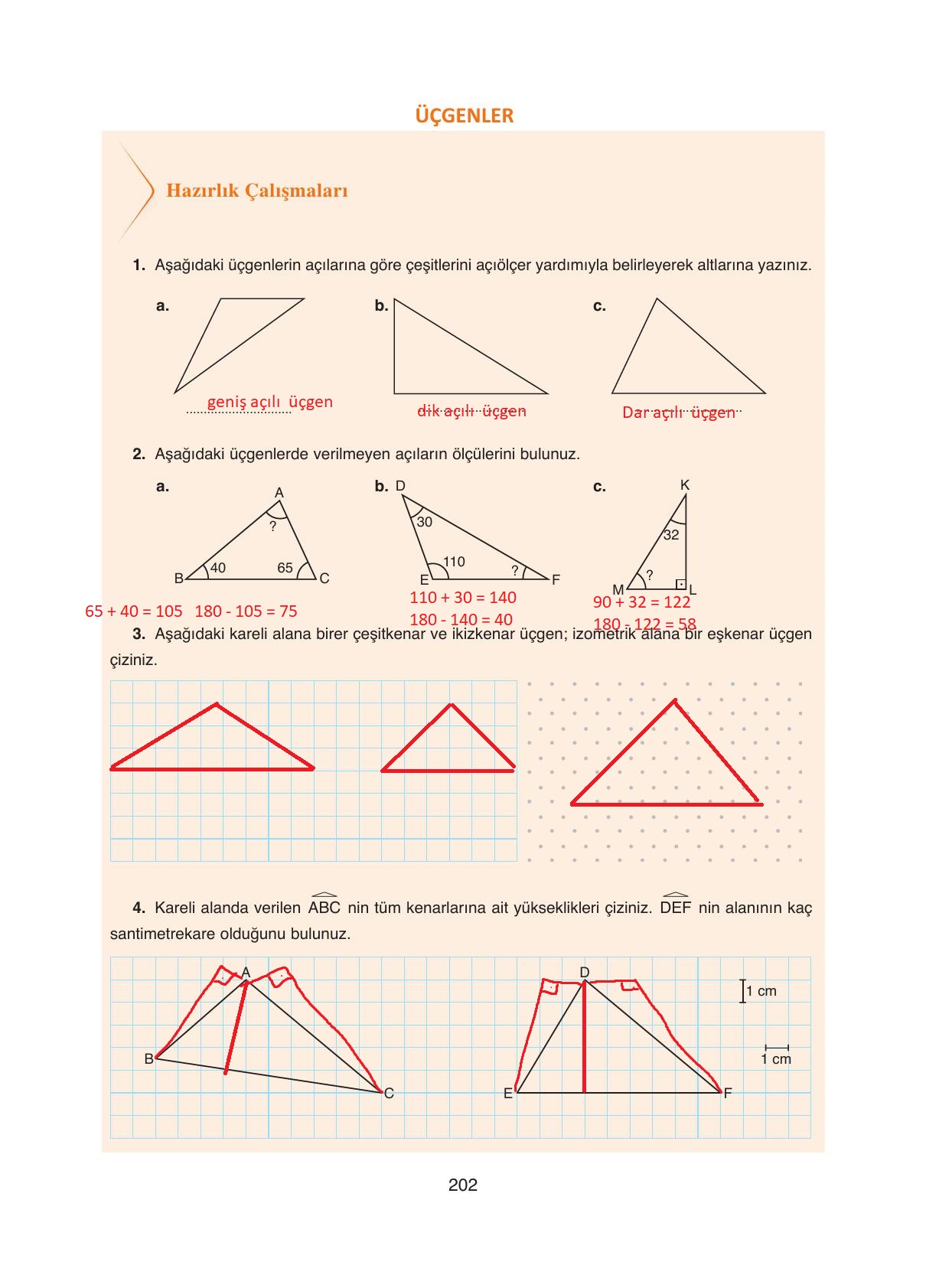 8. Sınıf Ada Yayıncılık Matematik Ders Kitabı Sayfa 202 Cevapları