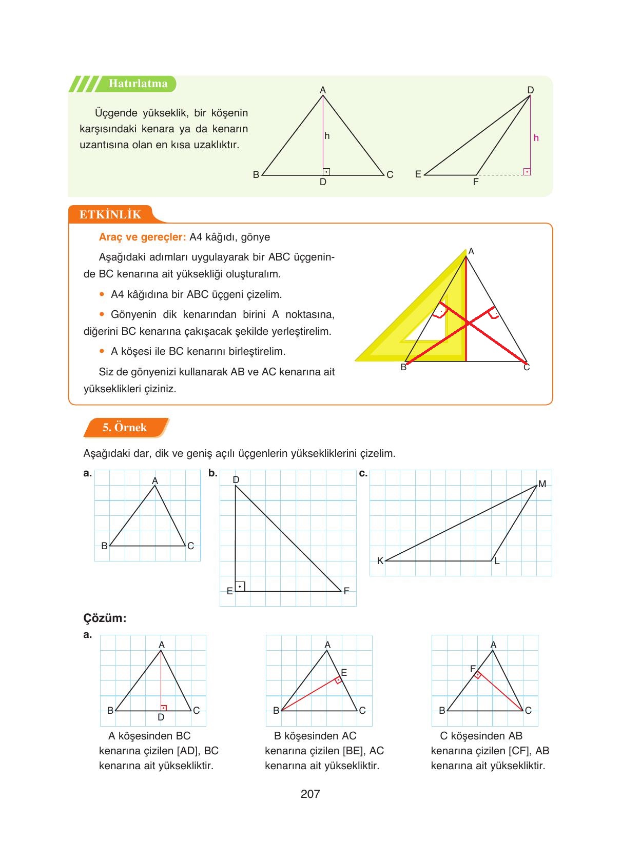 8. Sınıf Ada Yayıncılık Matematik Ders Kitabı Sayfa 207 Cevapları