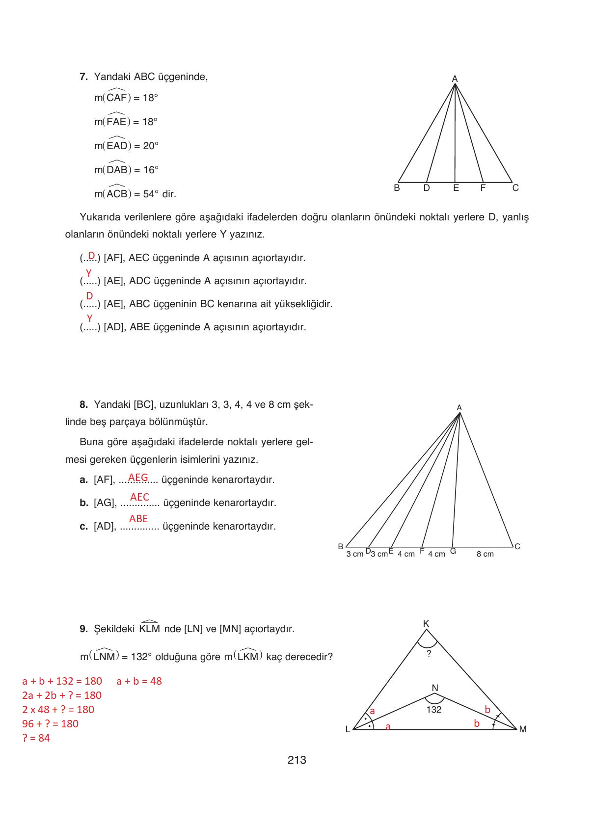 8. Sınıf Ada Yayıncılık Matematik Ders Kitabı Sayfa 213 Cevapları