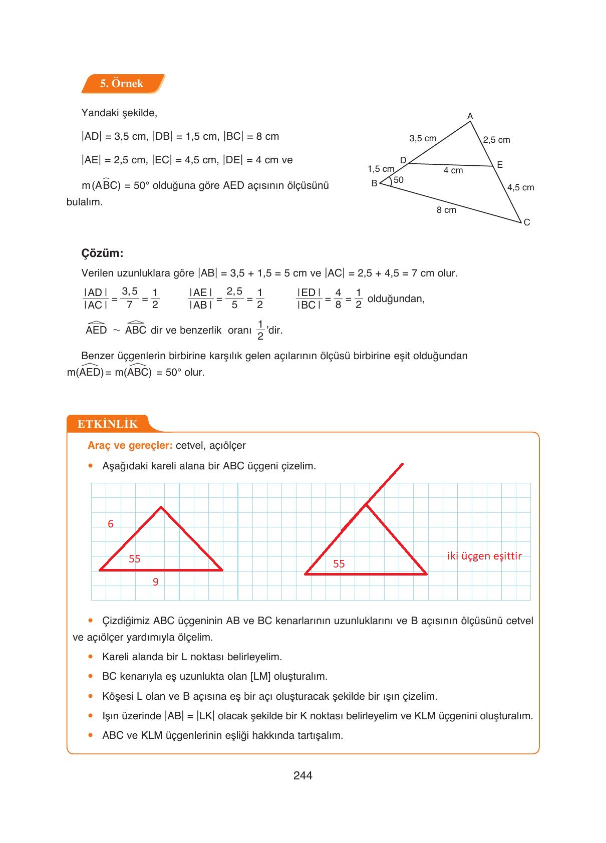 8. Sınıf Ada Yayıncılık Matematik Ders Kitabı Sayfa 244 Cevapları
